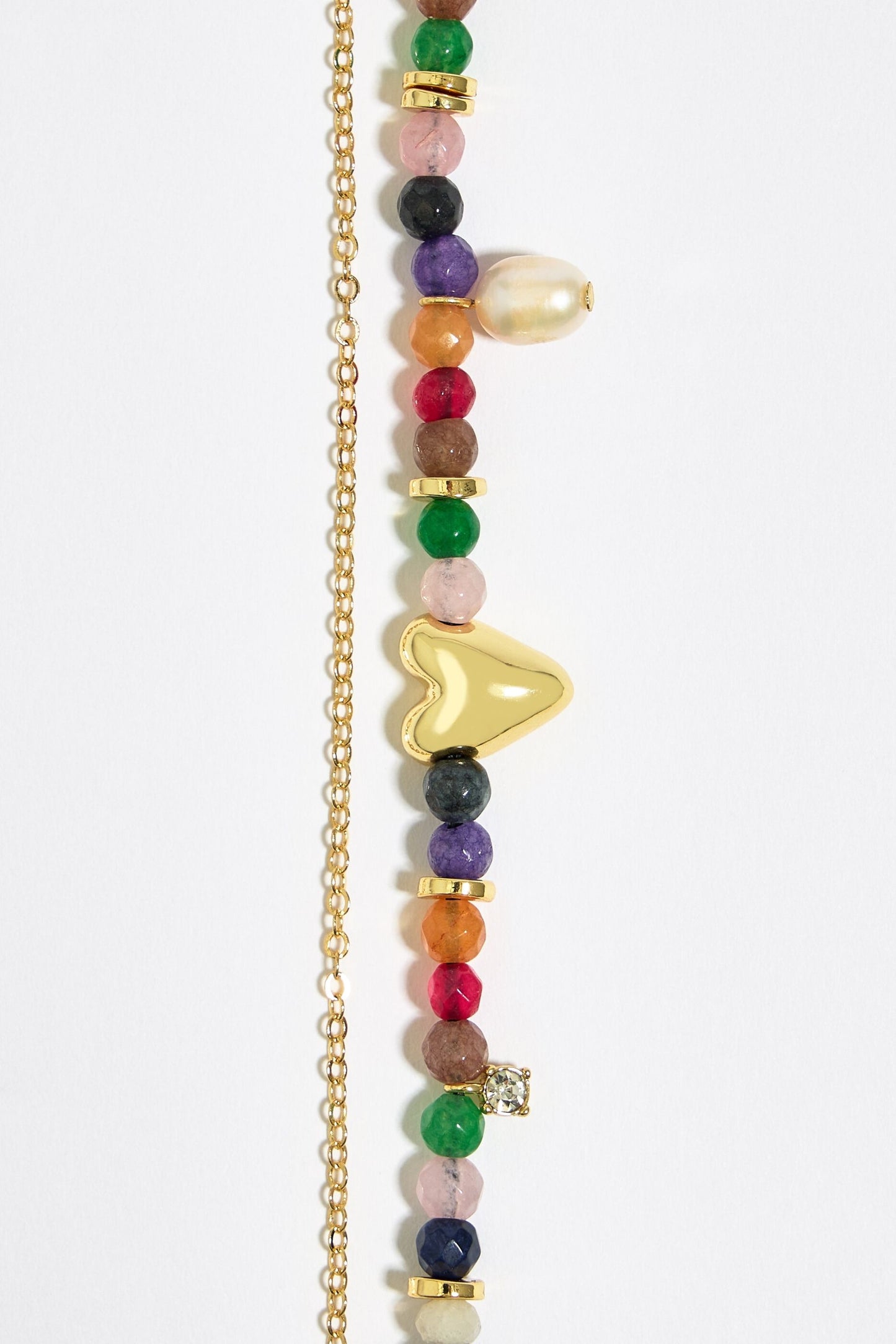 Golden heart and stones bracelet