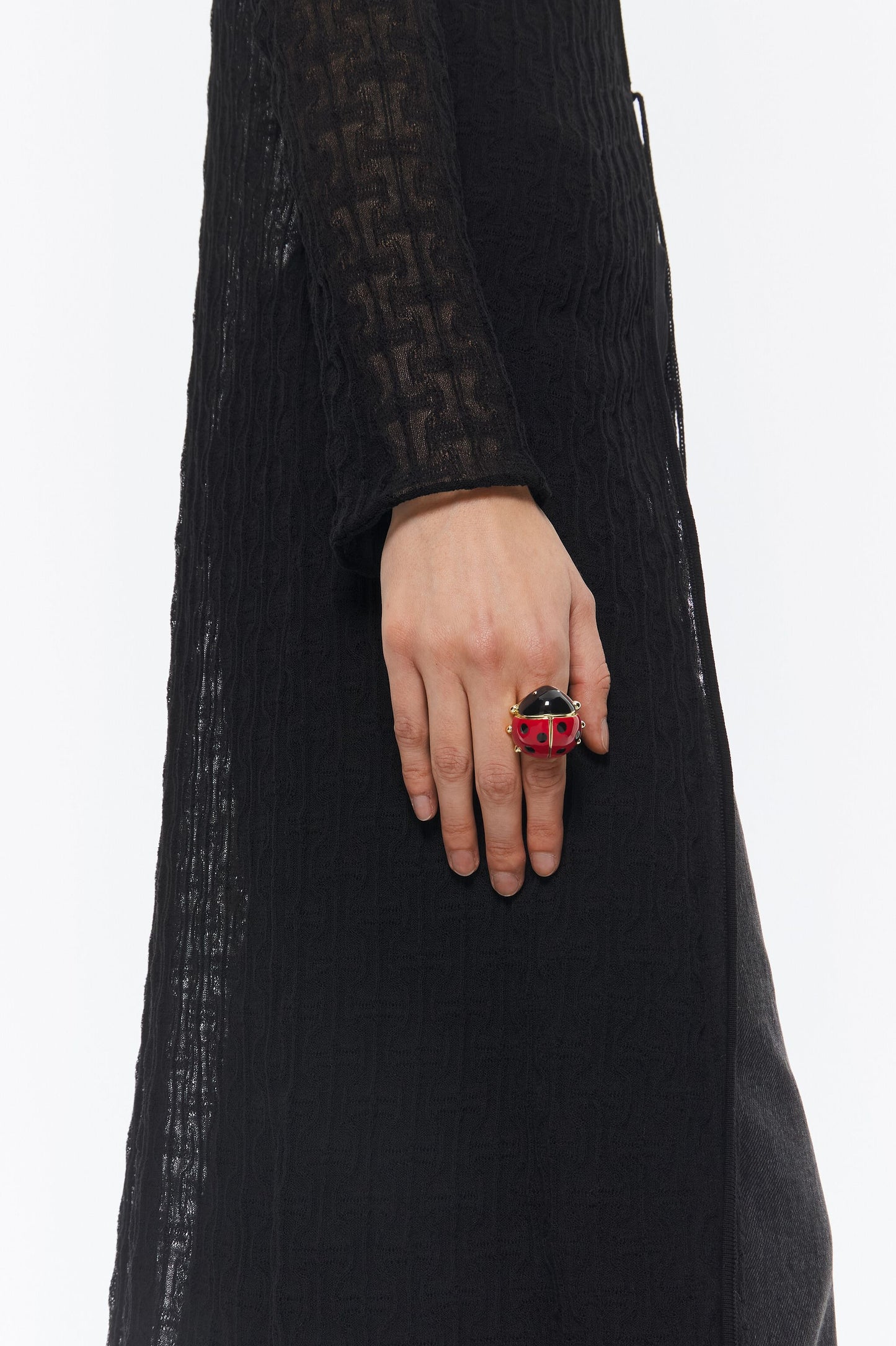 Golden ladybug ring