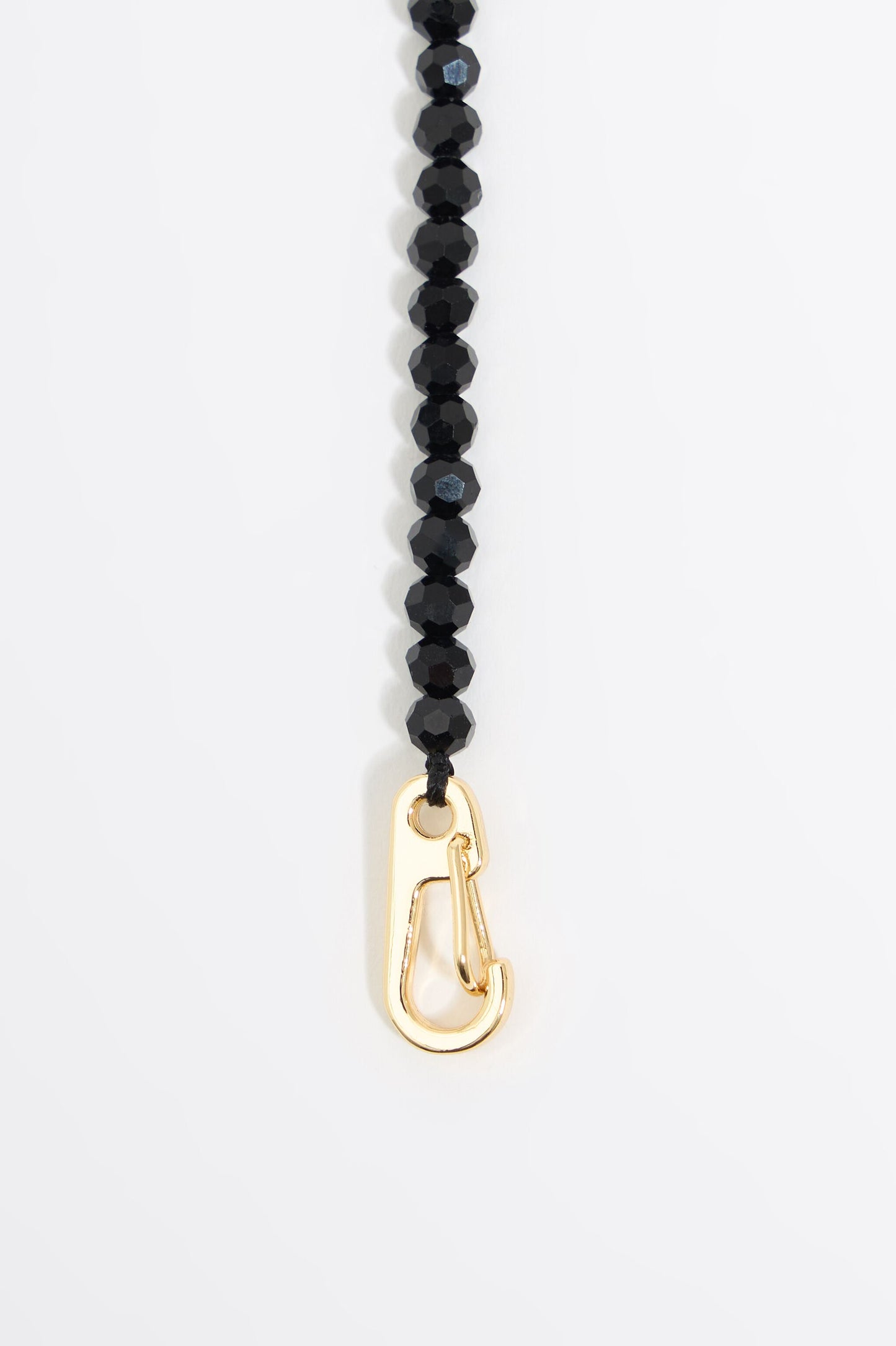Logo and black crystals necklace