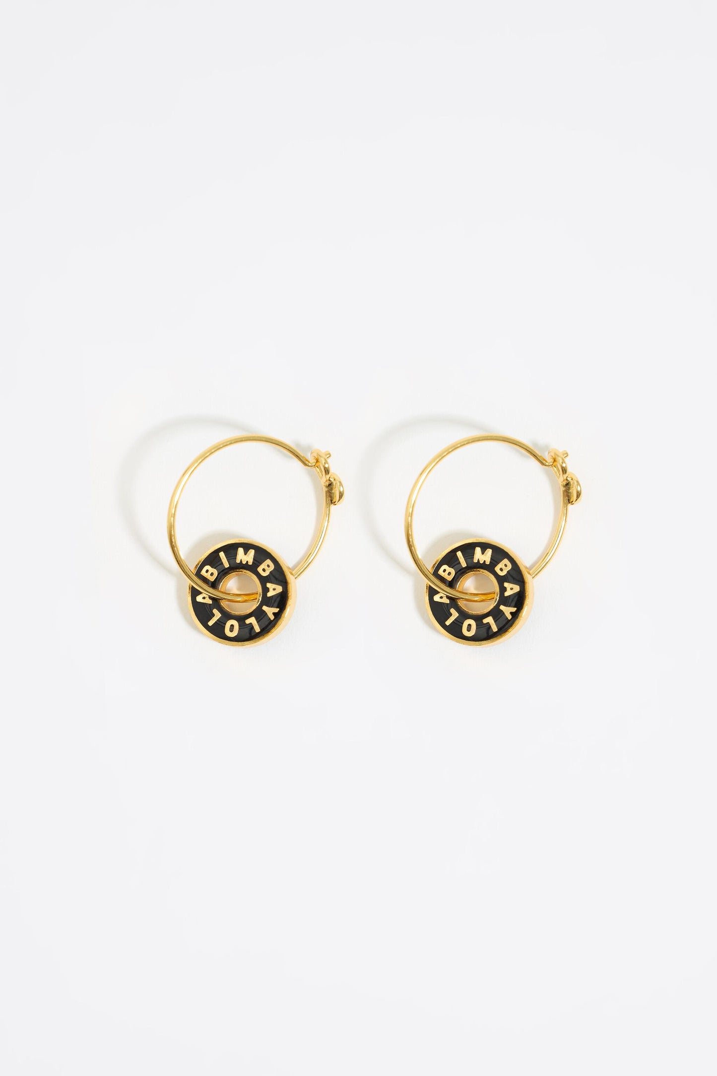 Black logo hoop earrings