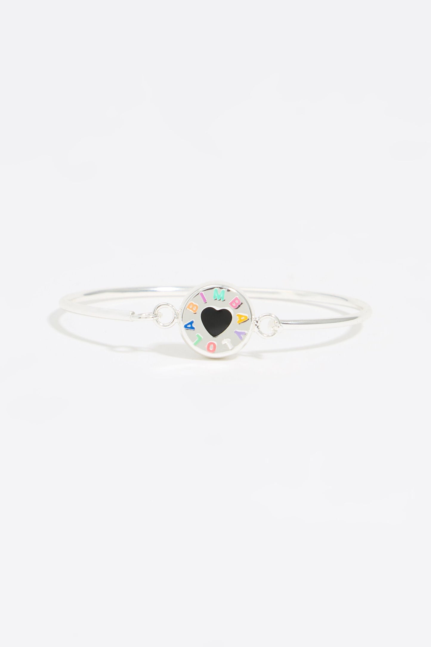Multicolored logo silver bracelet