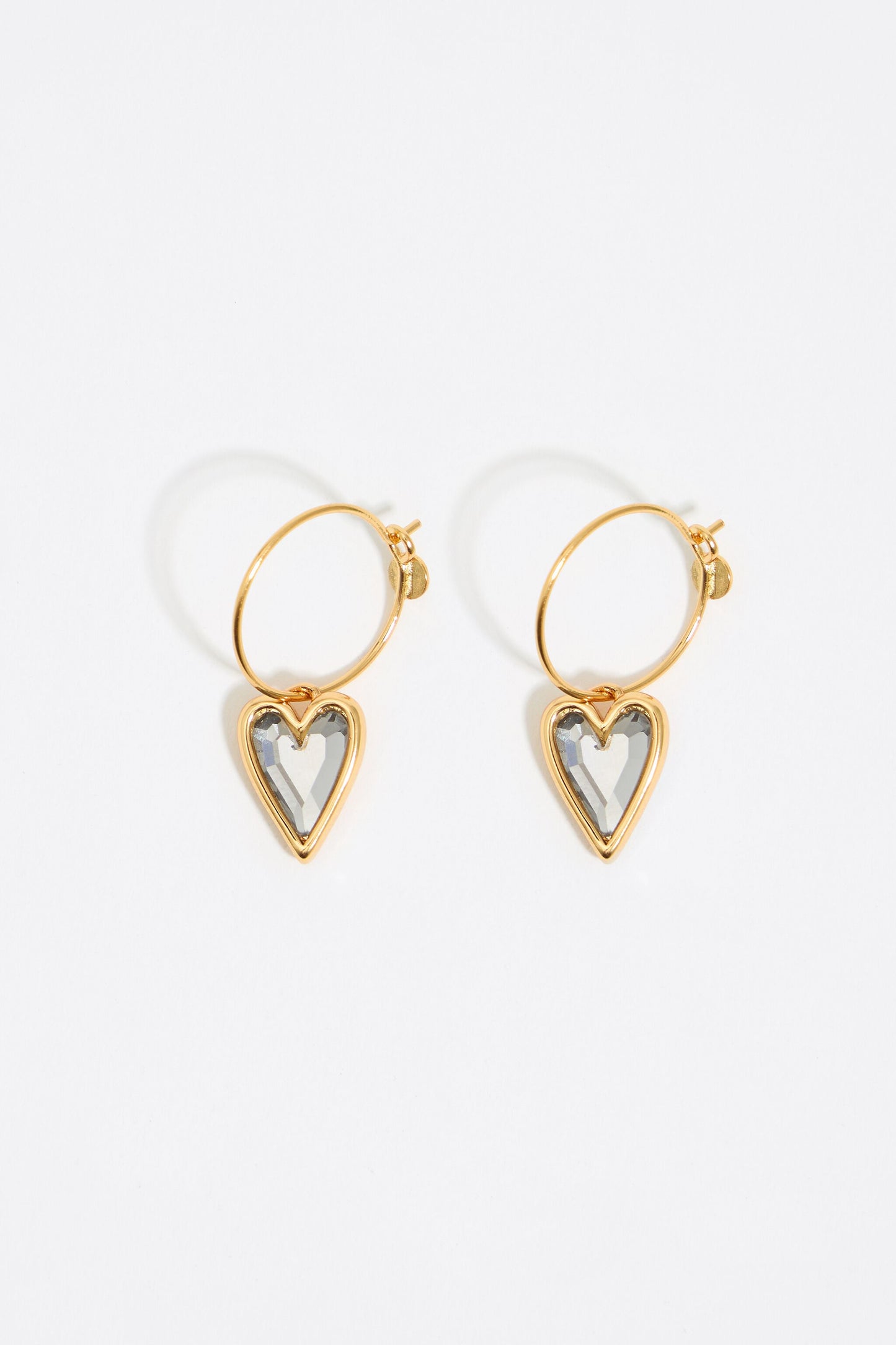 Crystal heart hoop earrings