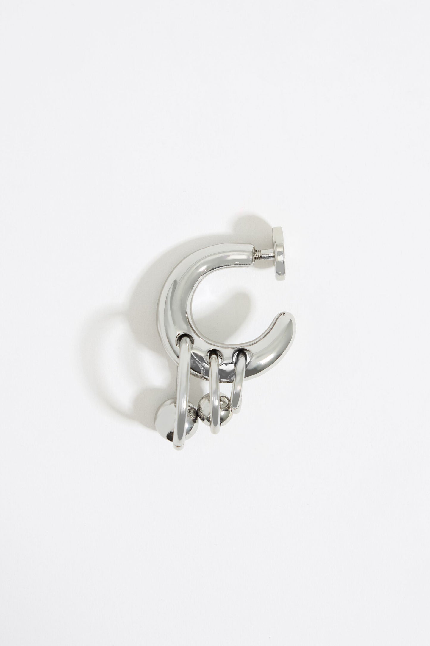Silver hoops bag charm