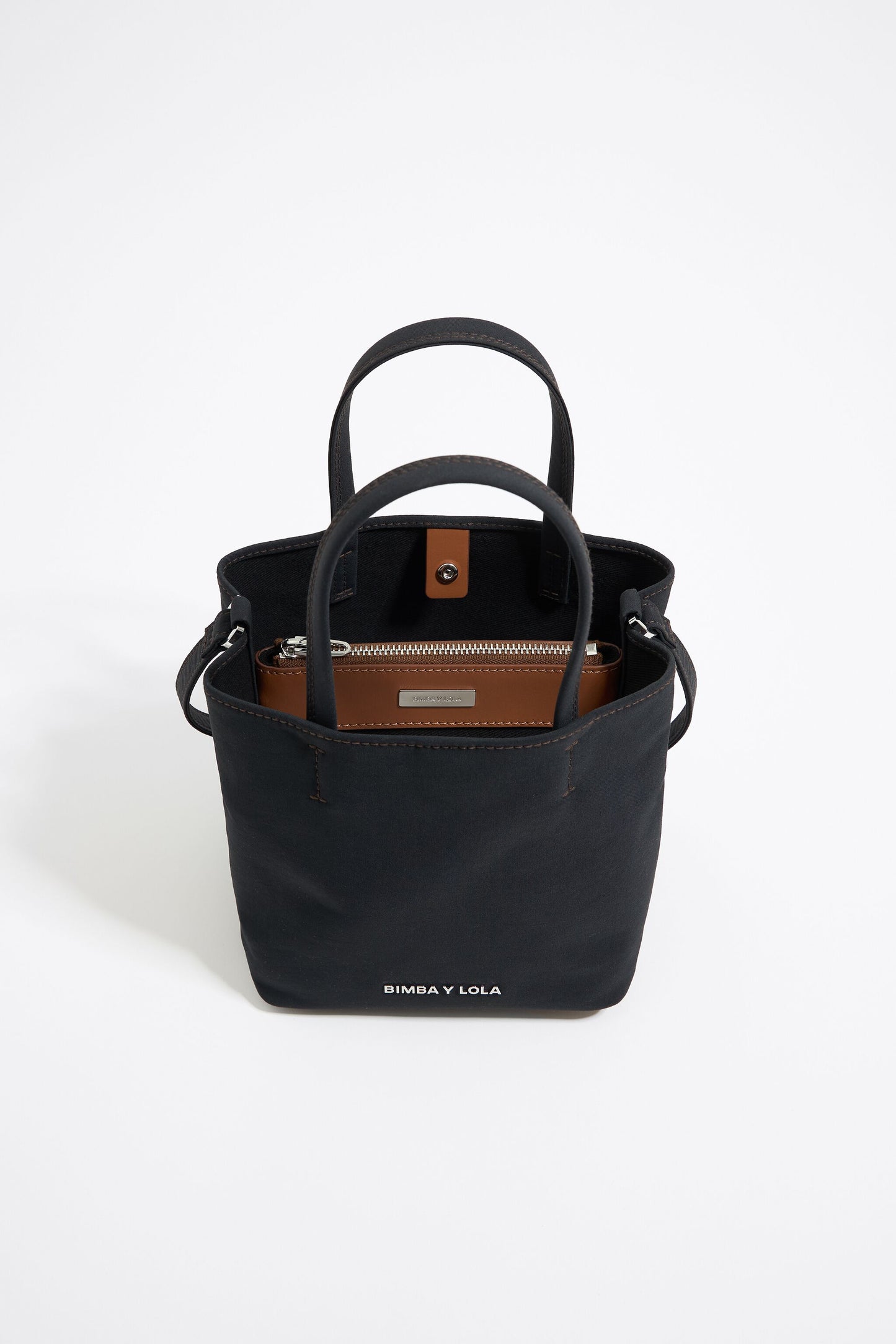 Small anthracite gabardine Chihuahua bag