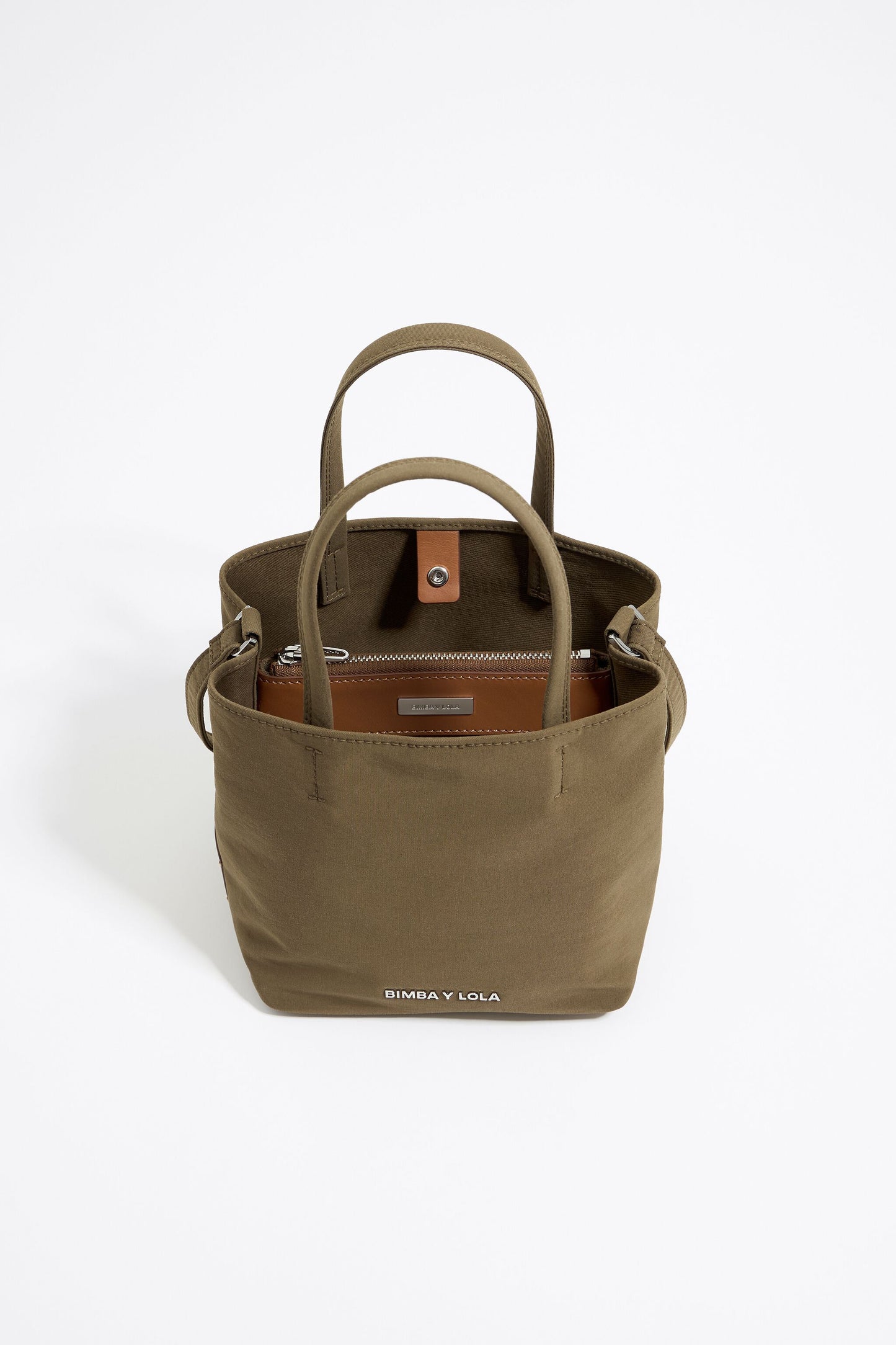 Small olive gabardine Chihuahua bag