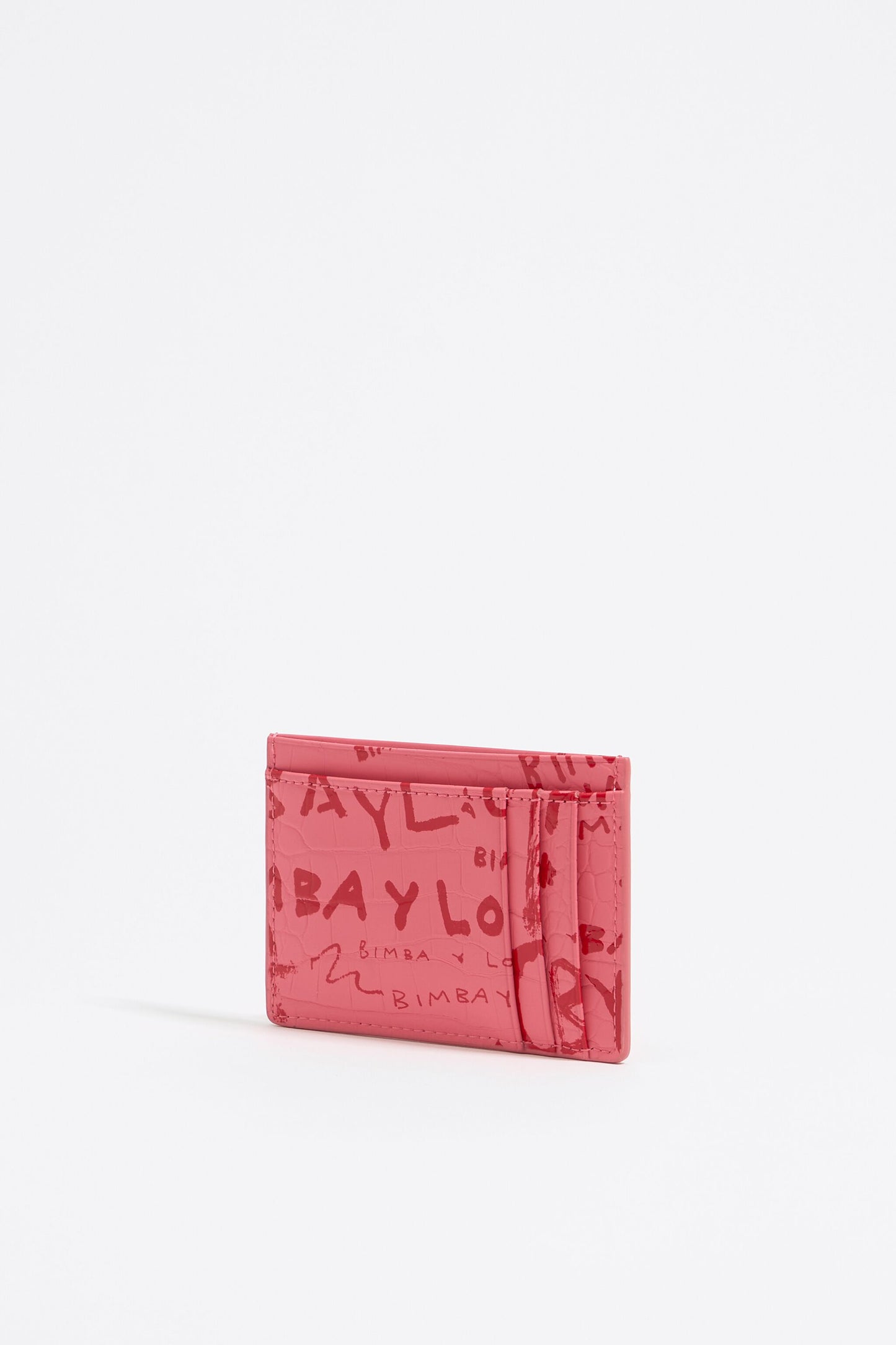 Strawberry mock croc card holder