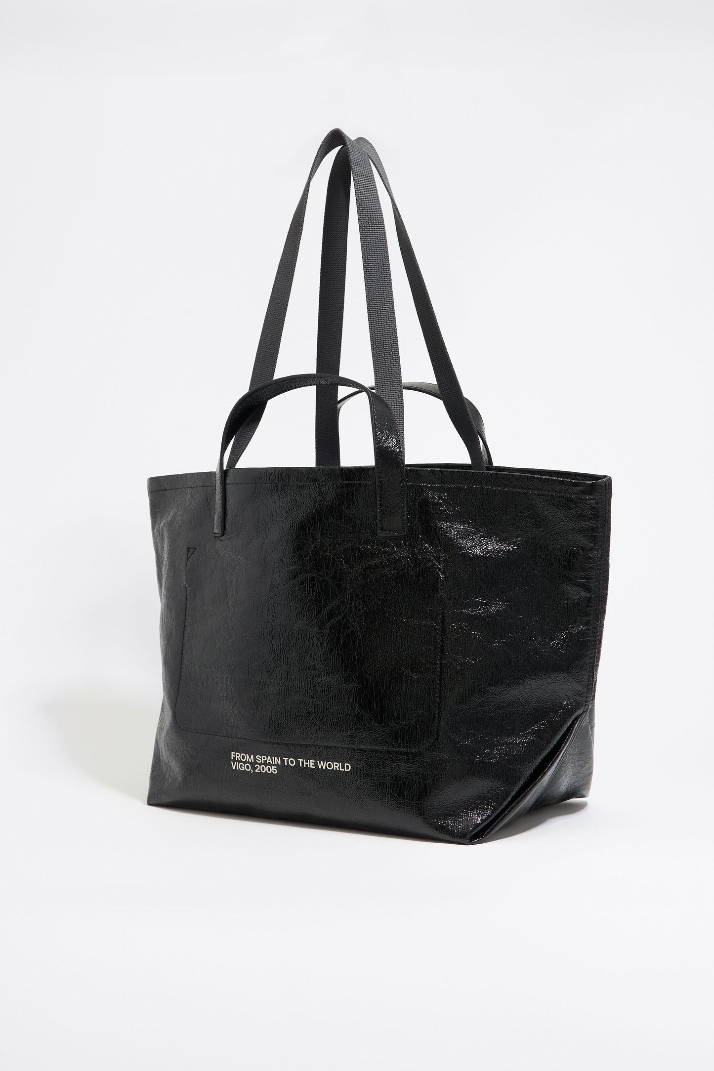 Black large logo shopper bag