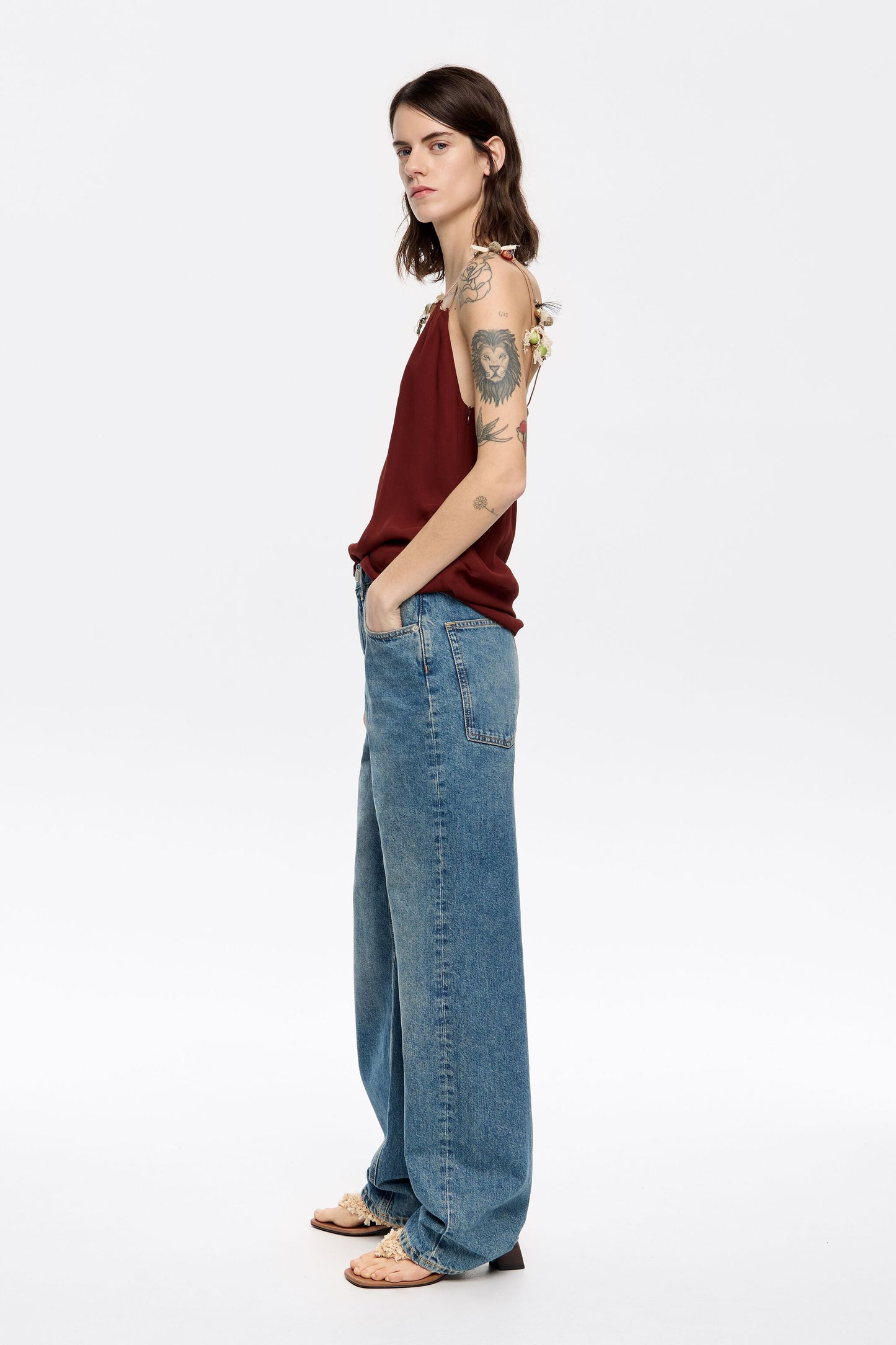 WIDE LEG - Blue denim jeans
