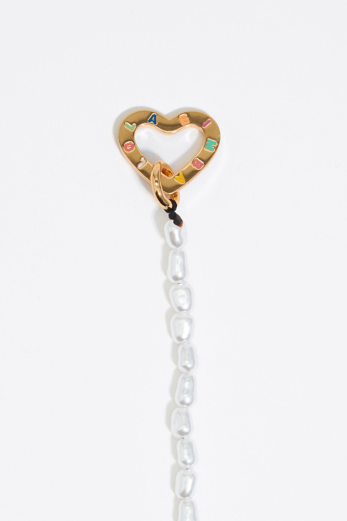 Pearls and logo heart necklace