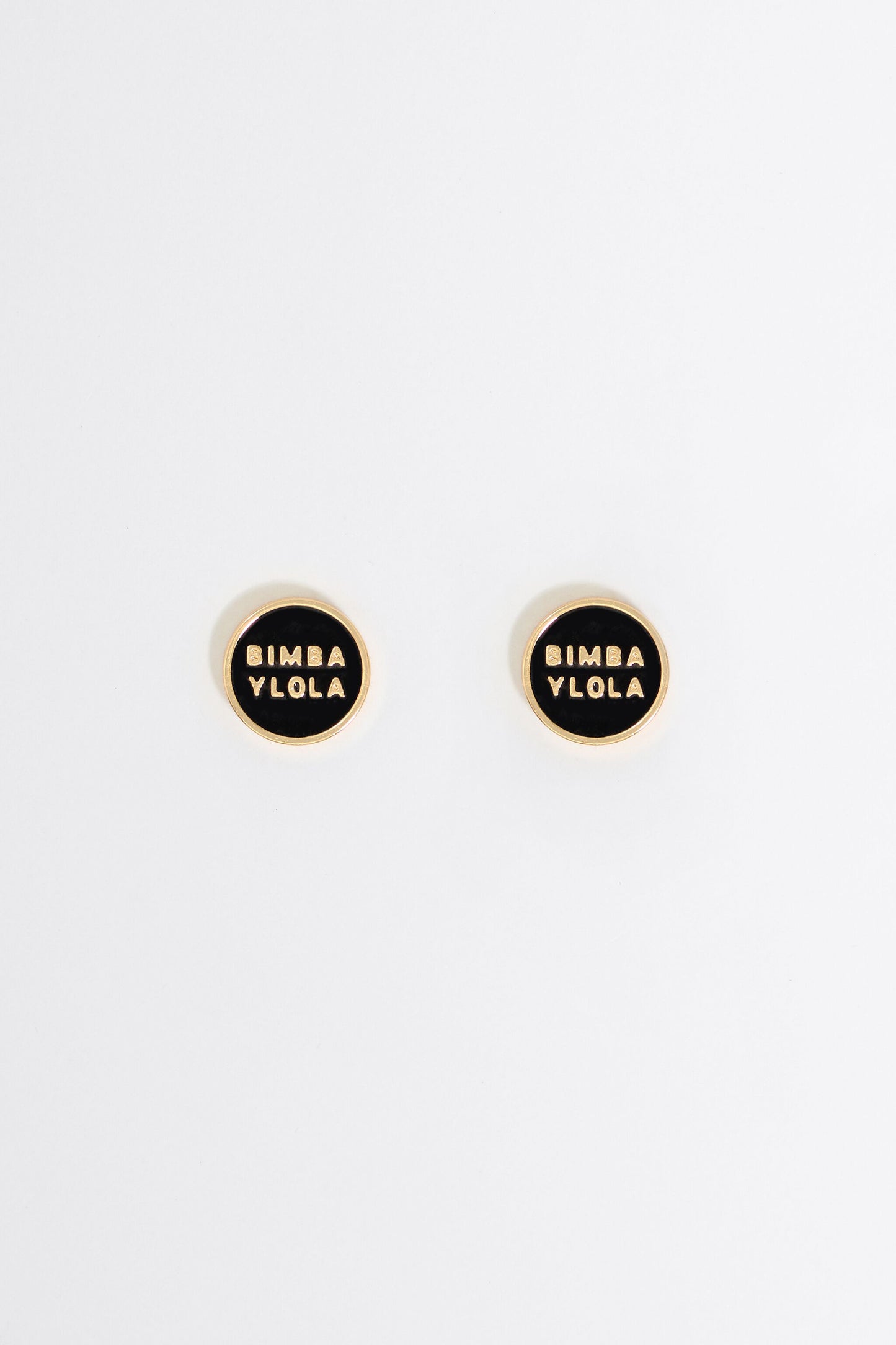 Black logo earrings