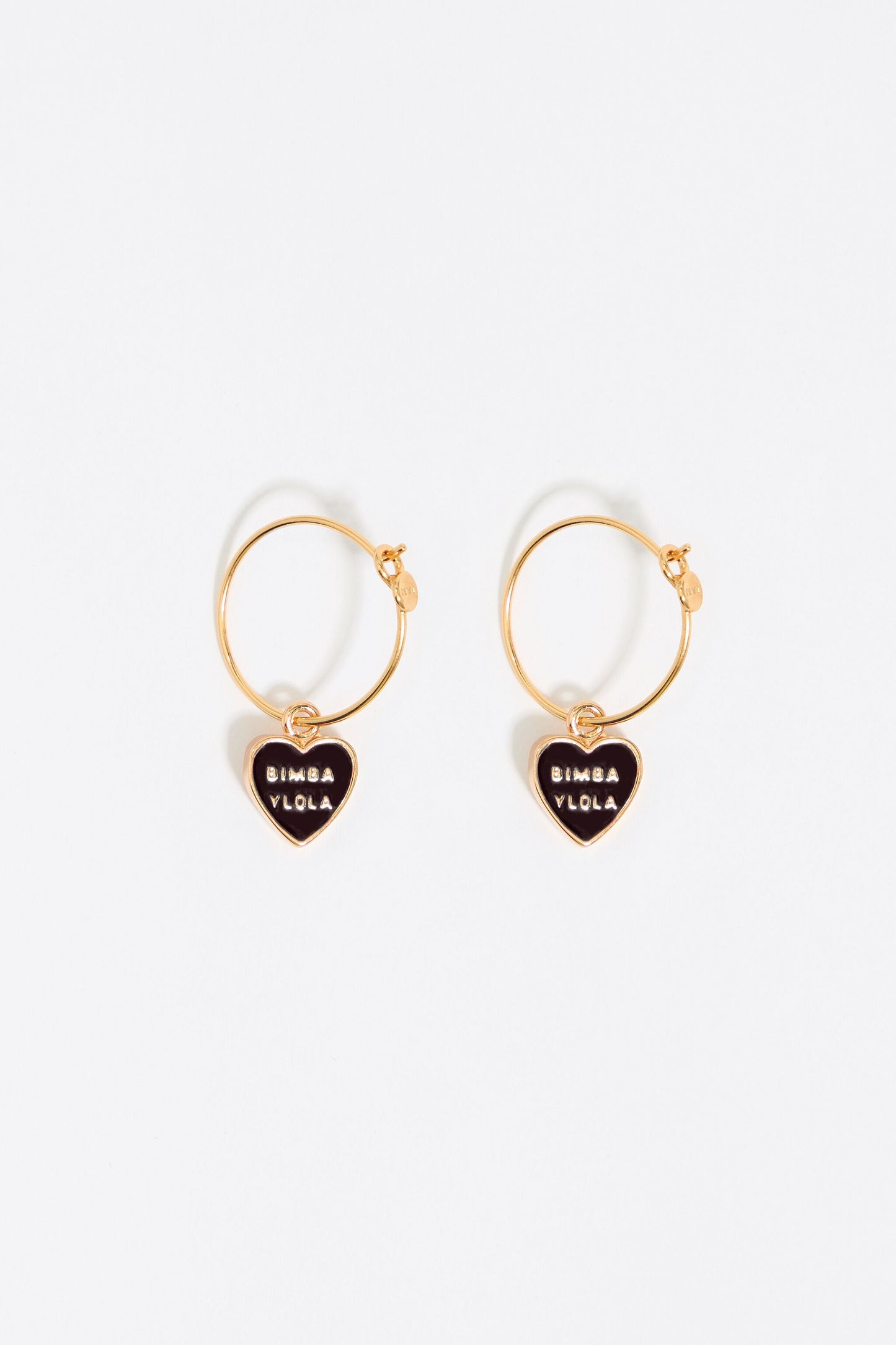 Black Heart logo hoop earrings