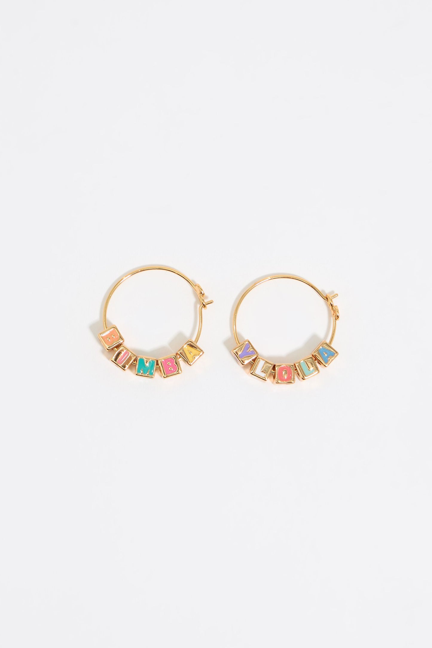 Multicolor Dice logo hoop earrings