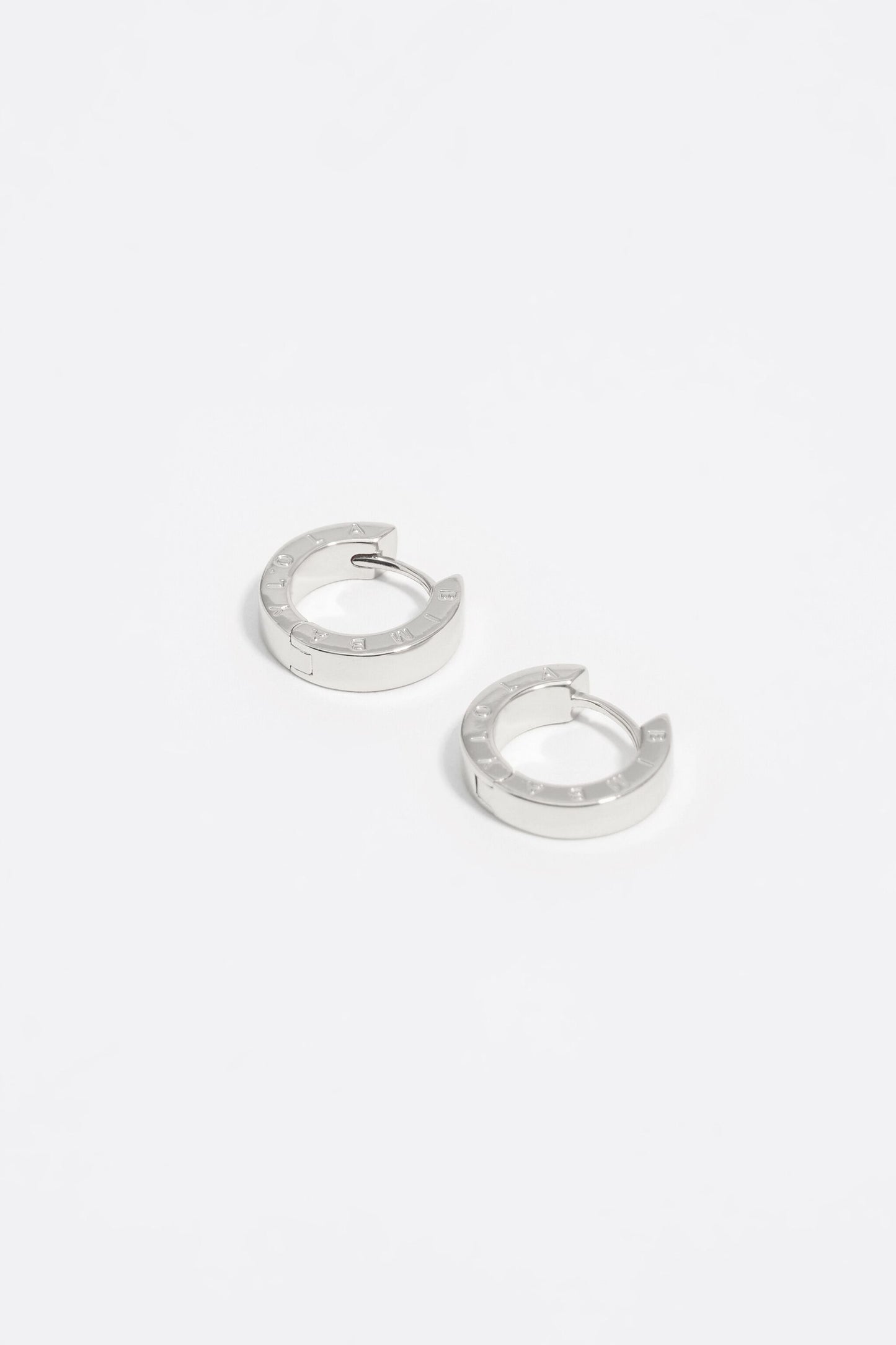 Silver logo hoop earrings
