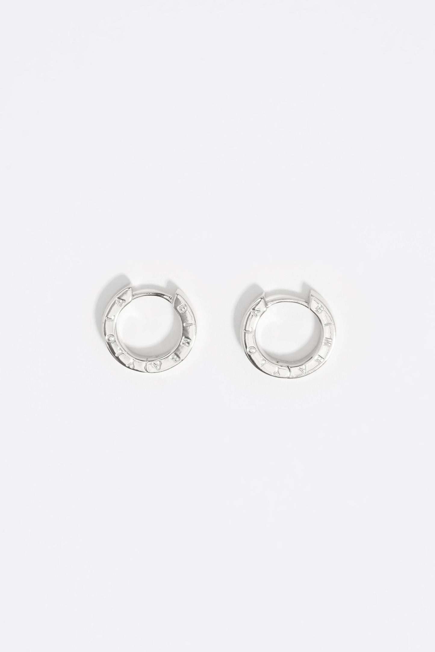 Silver logo hoop earrings