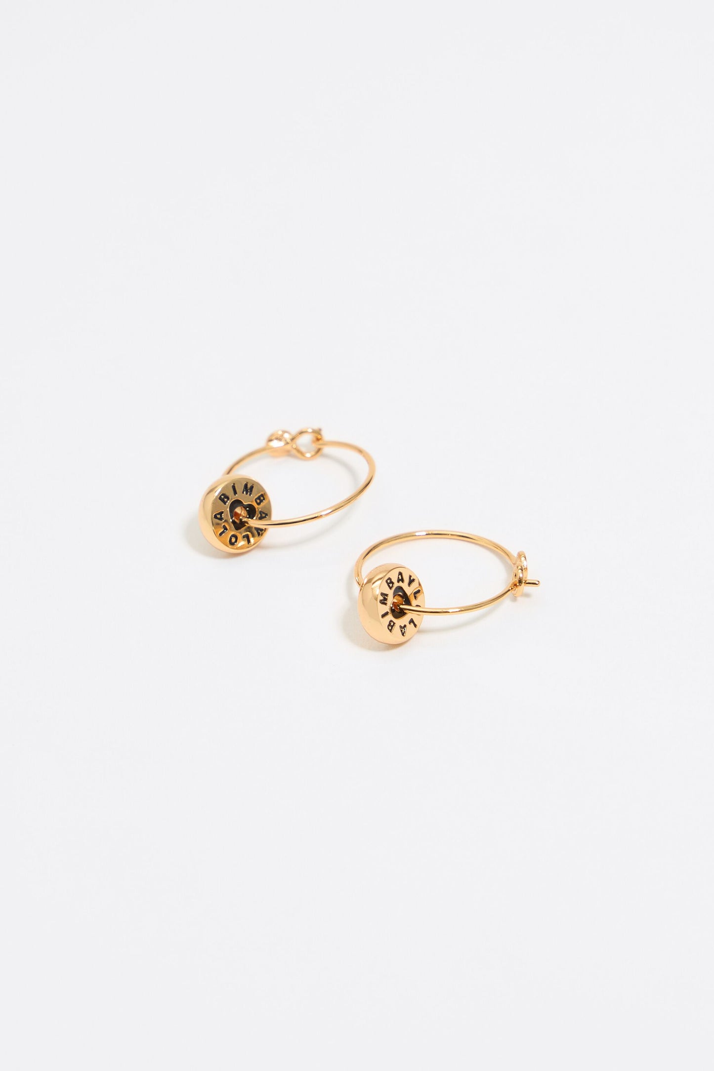 Black heart logo hoop earrings