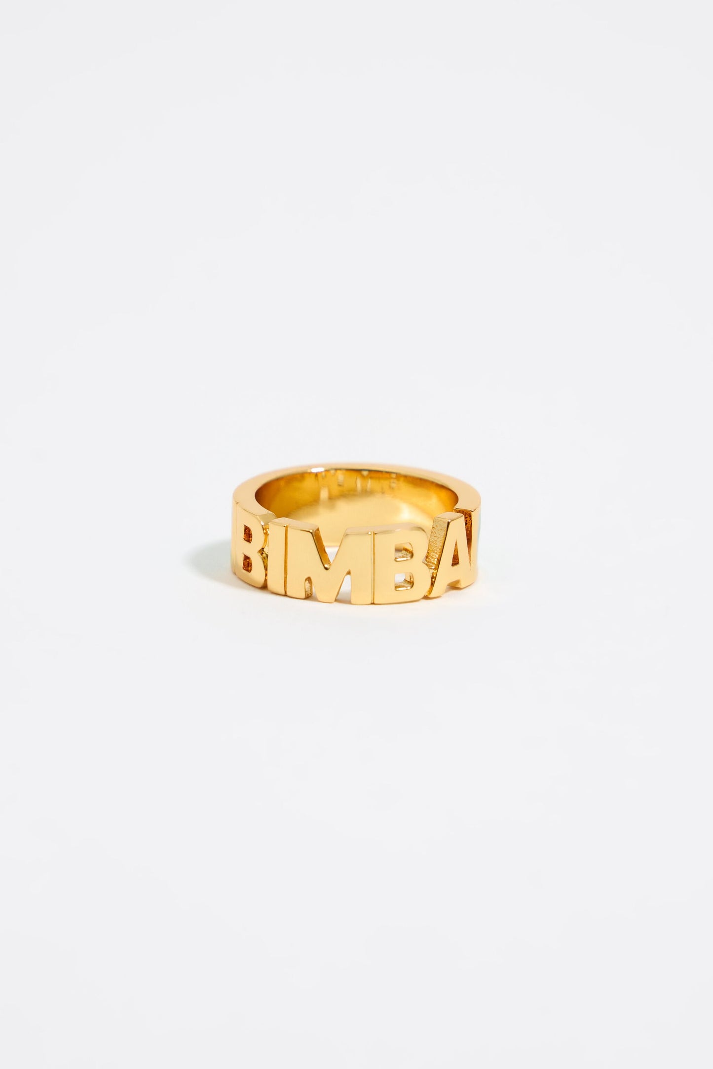 Aquamarine enamel logo ring