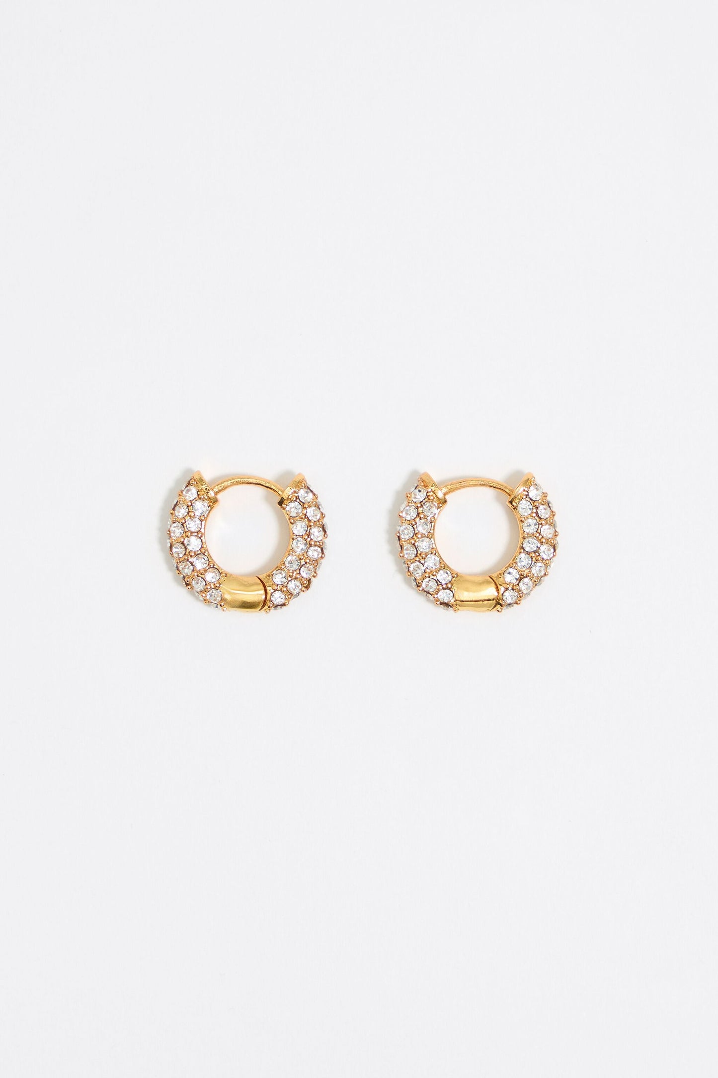 Crystal golden hoop earrings