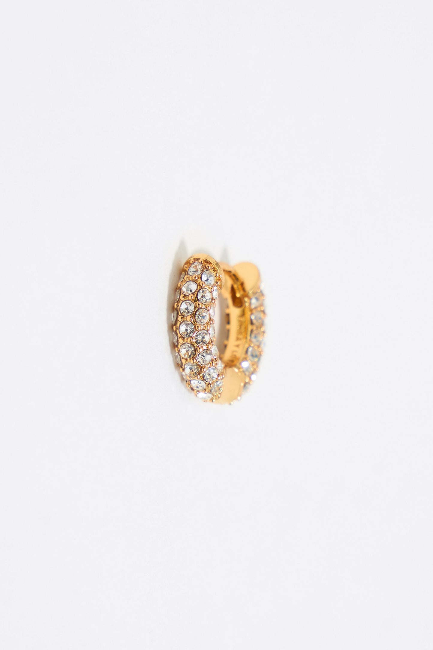 Crystal golden hoop earrings