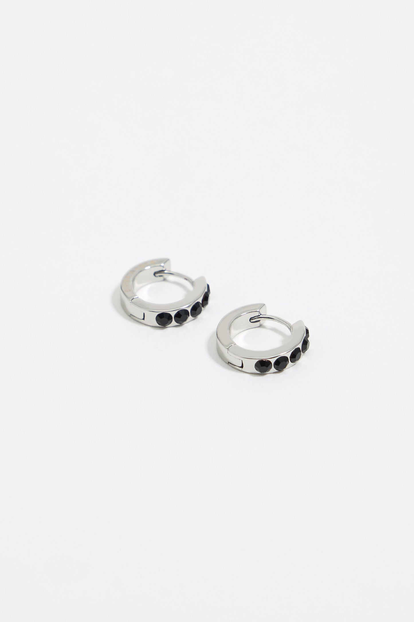 Silver crystal hoop earrings