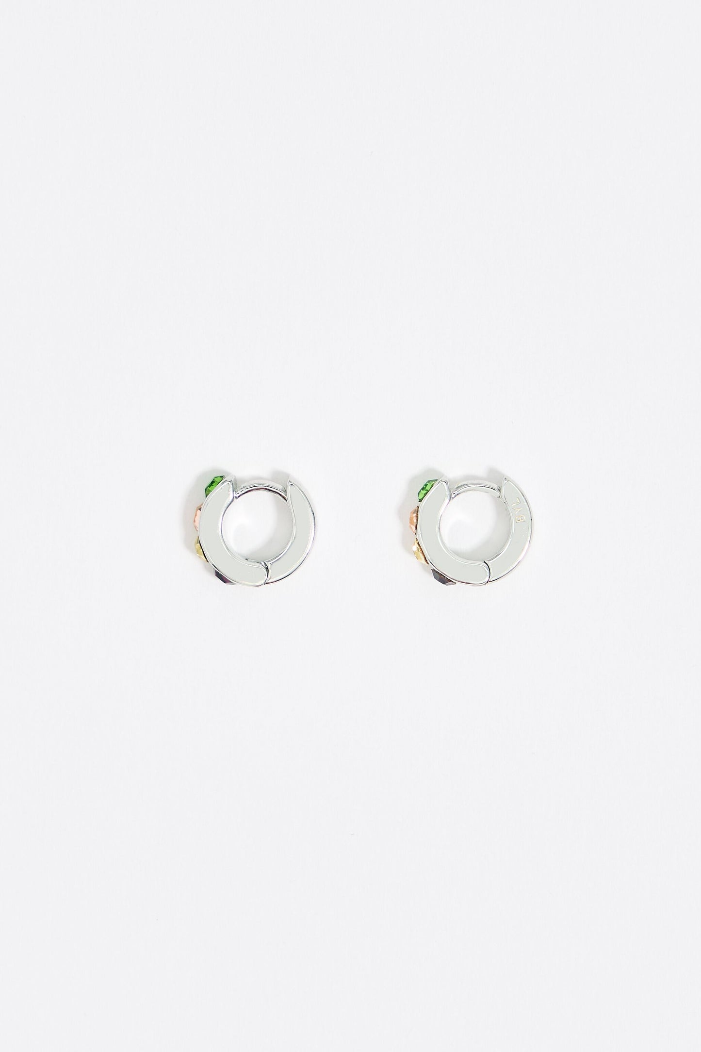 Golden mini hoop crystals earrings