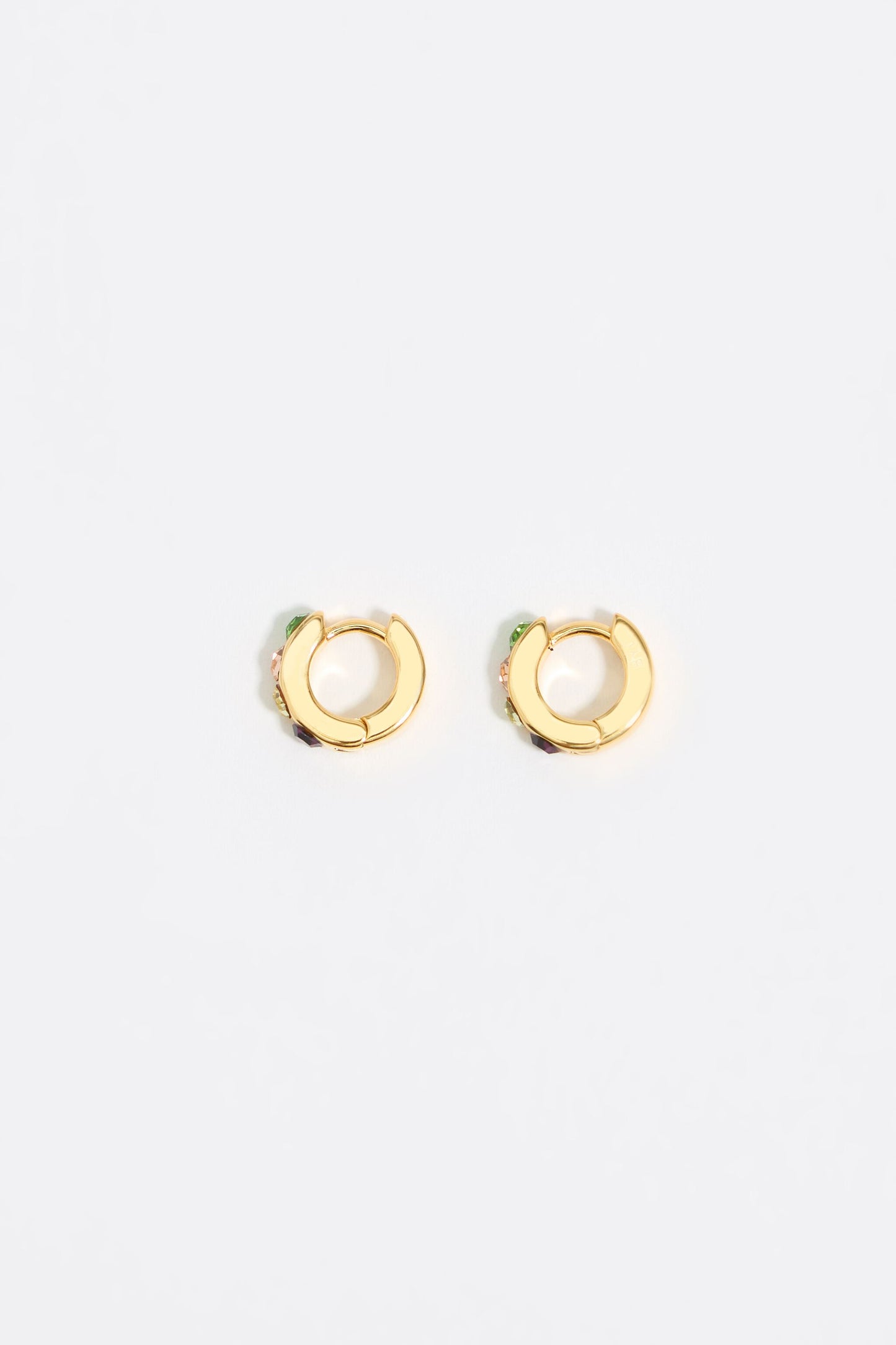 Multicolor crystals mini hoop earrings