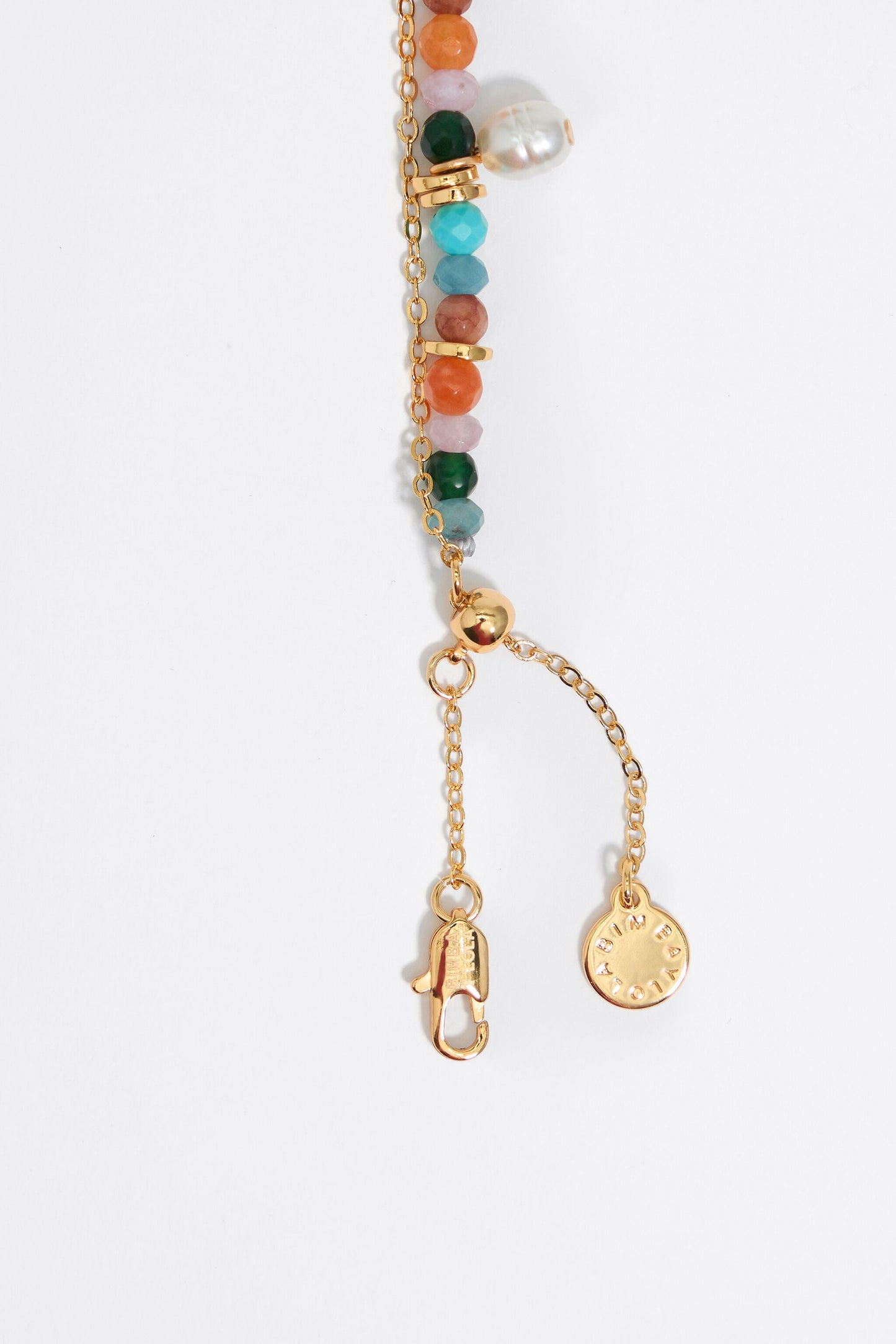 Gold heart and multicolor stones bracelet