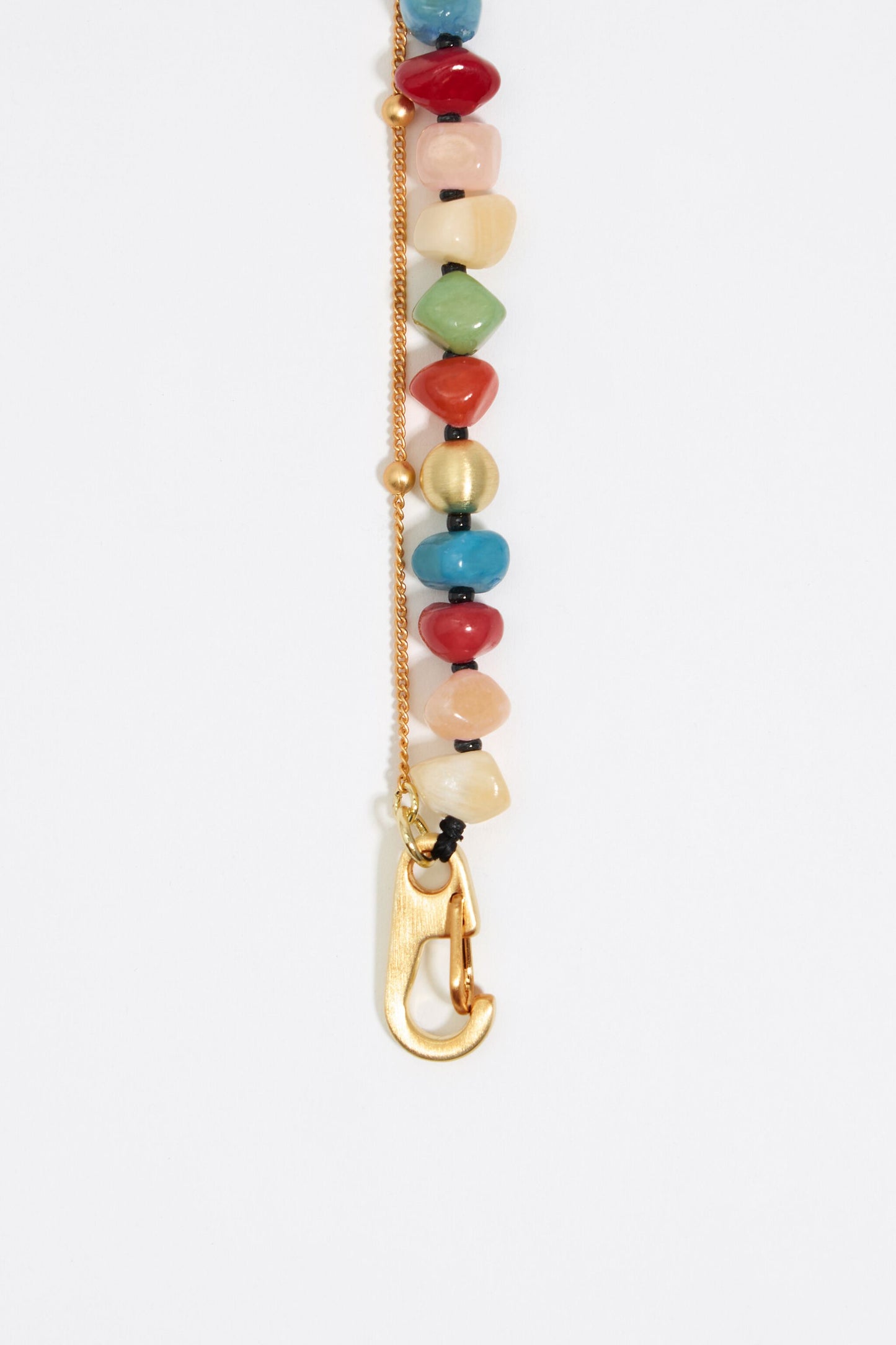 Multicolor stones and gold chain bracelet