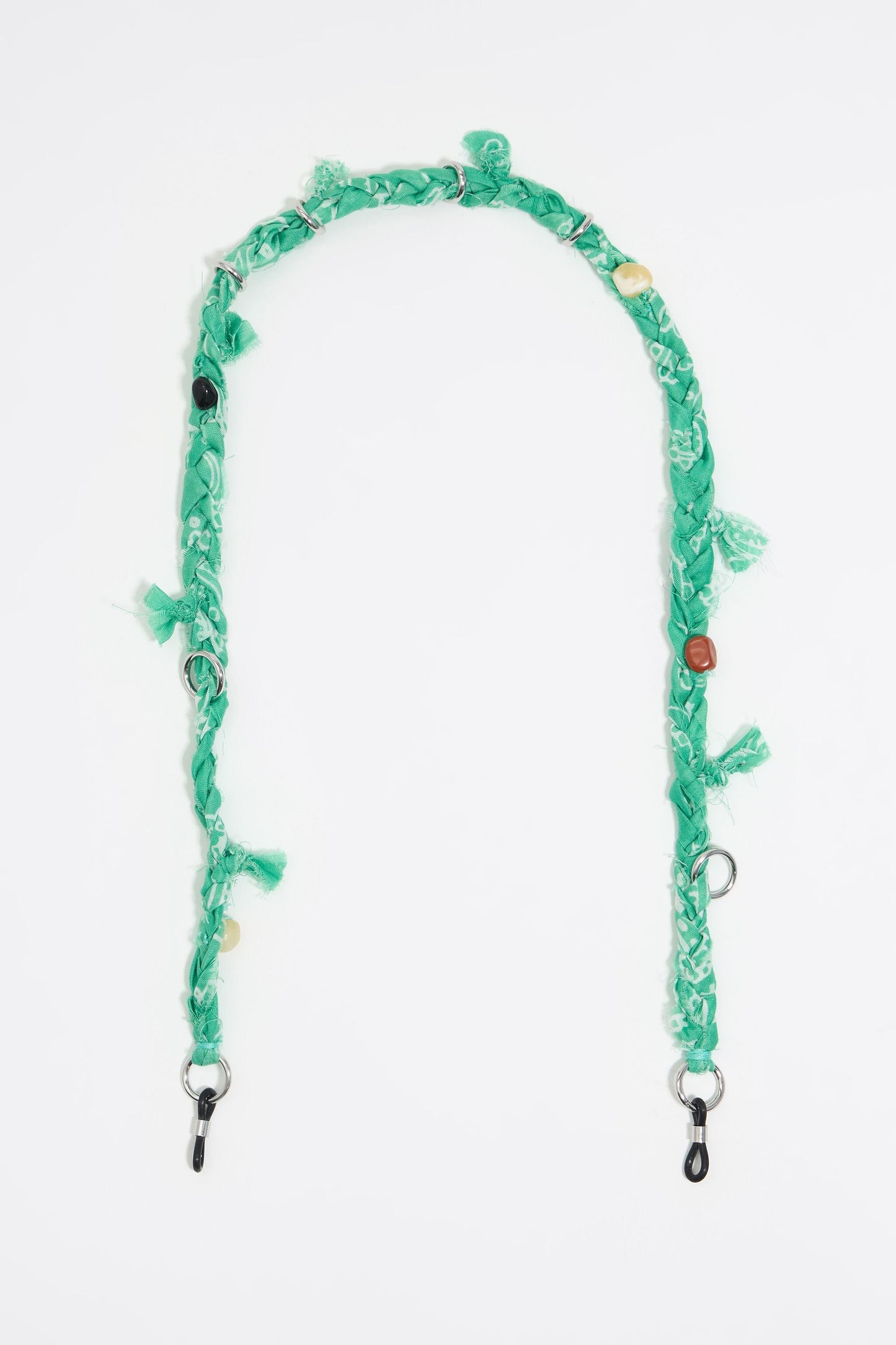 Green paisley fabric knot glasses chain