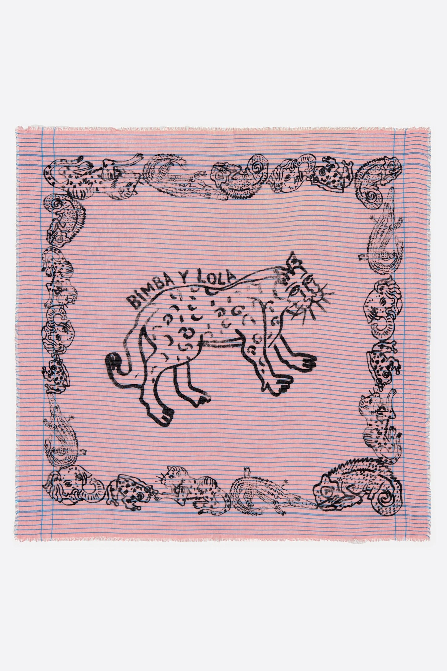 Pink Jungle print wool shawl
