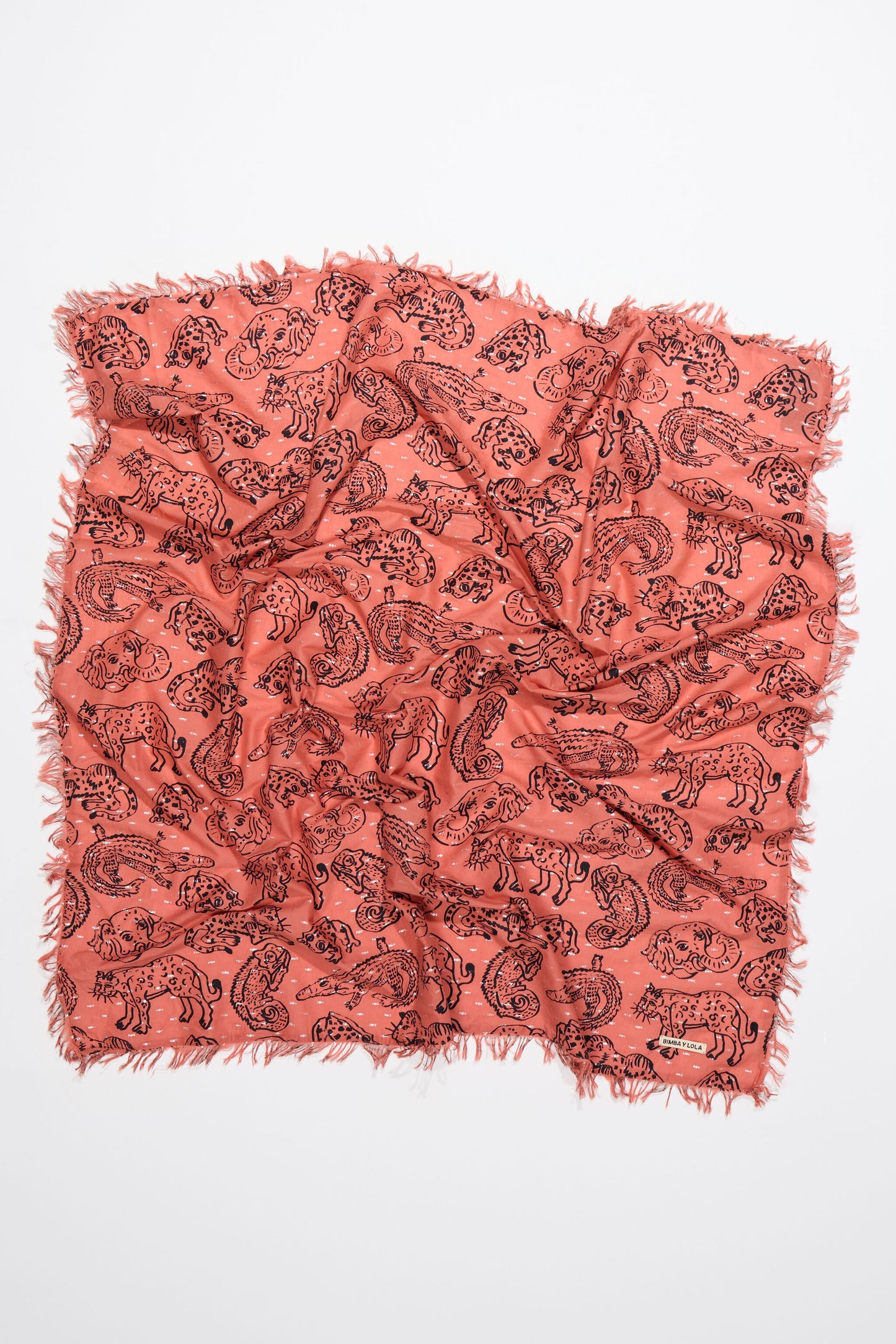 Jungle print cotton/lurex shawl