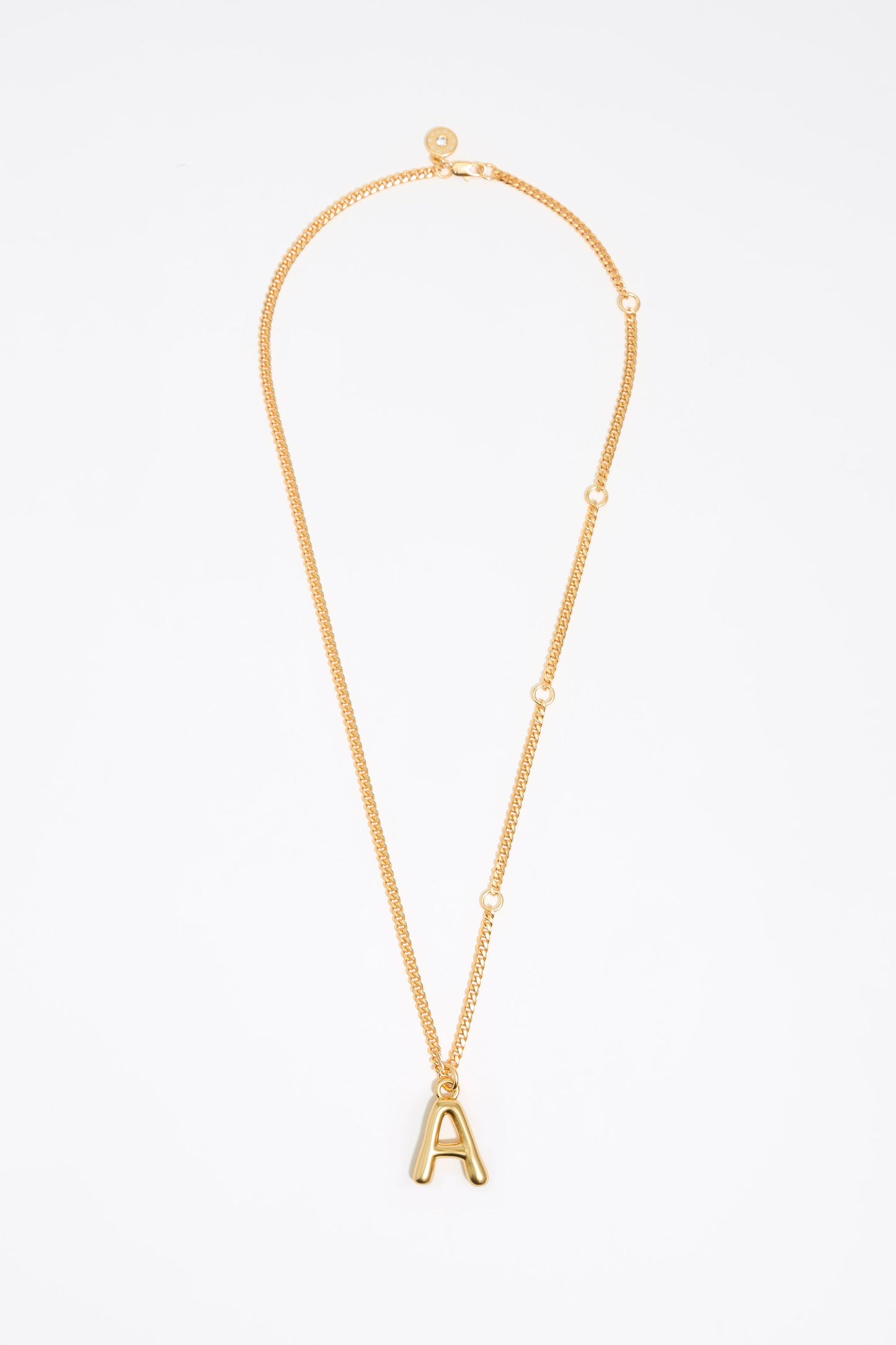 Gold letter A chain necklace