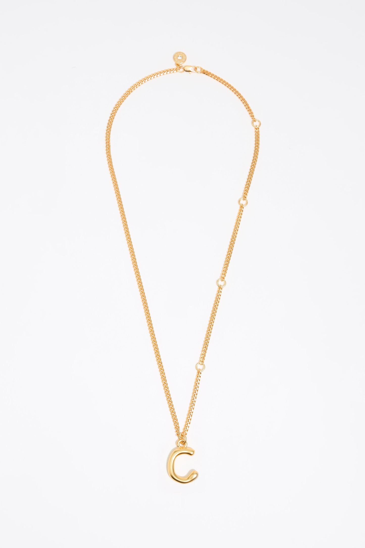 Gold letter C chain necklace