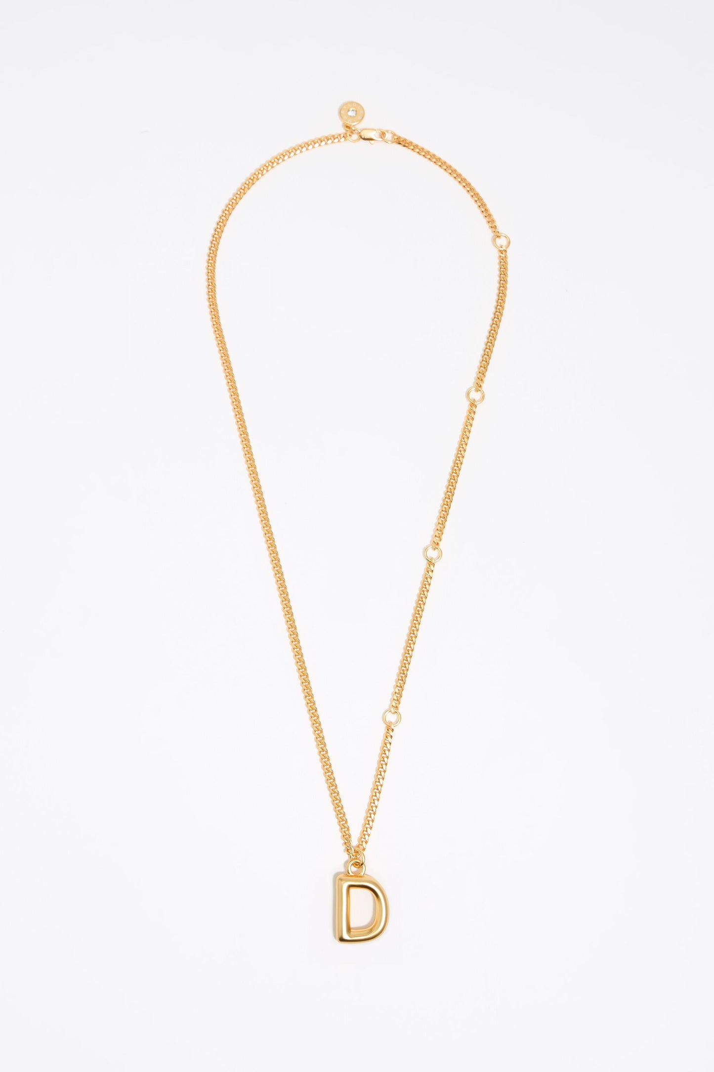 Gold letter D chain necklace