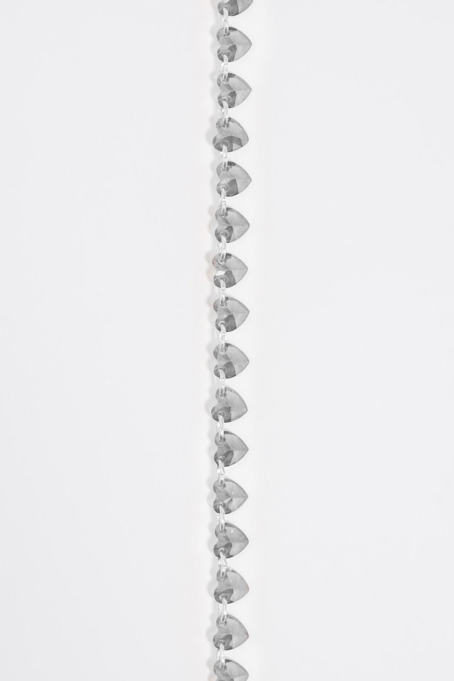 Silver hearts and crystals necklace