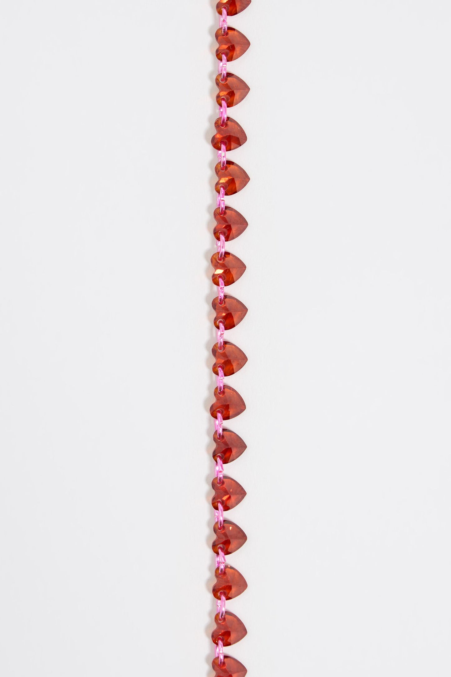 Pink hearts and crystals necklace
