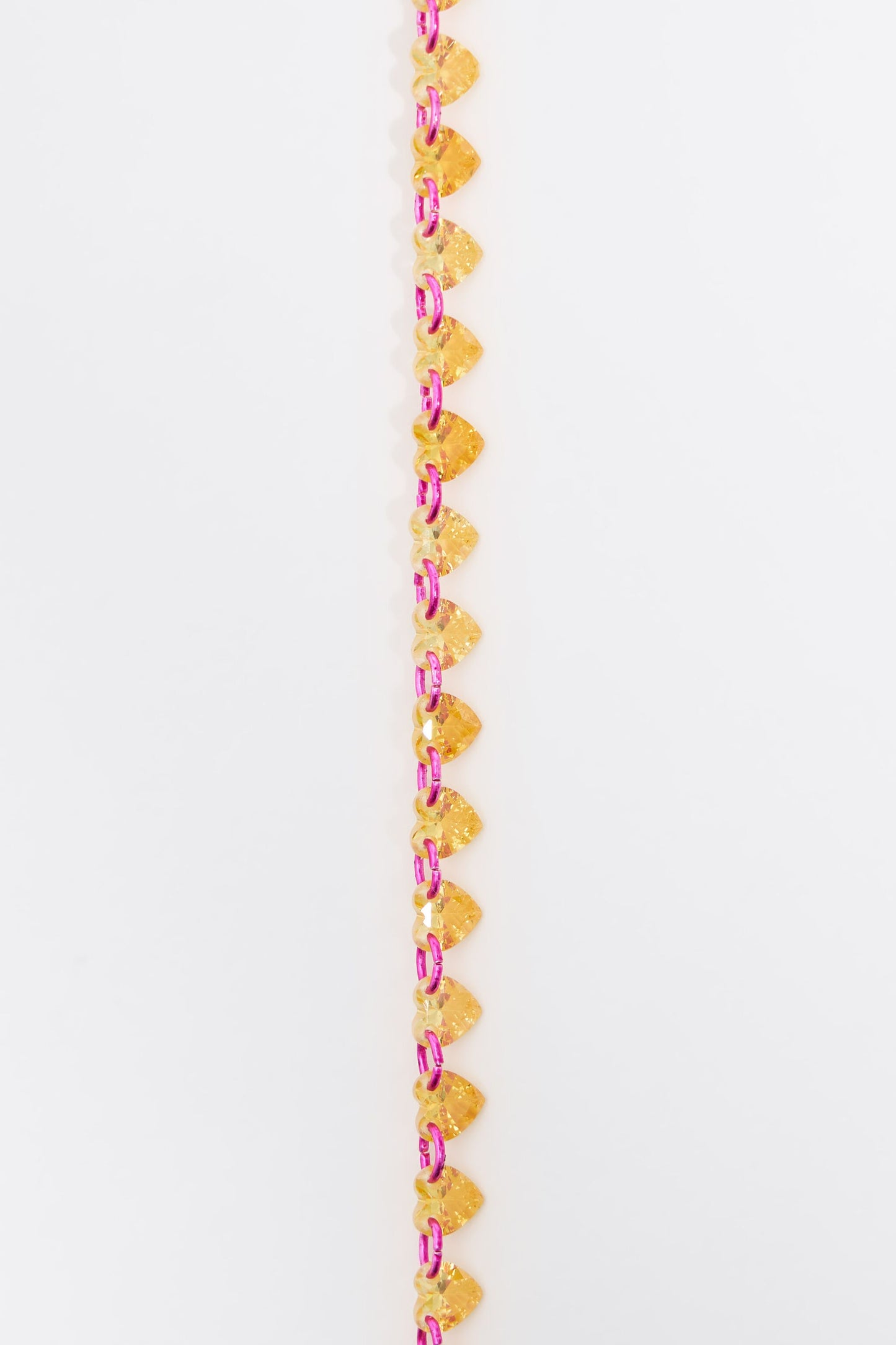 Yellow hearts and crystals necklace