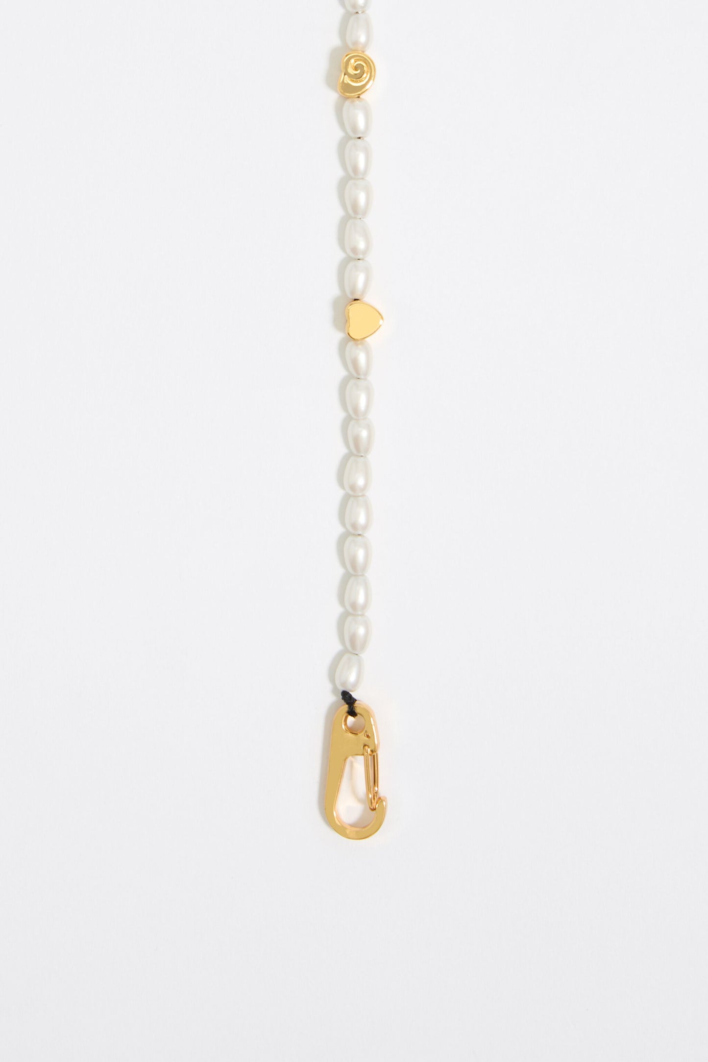 Gold marine motifs and pearl necklace