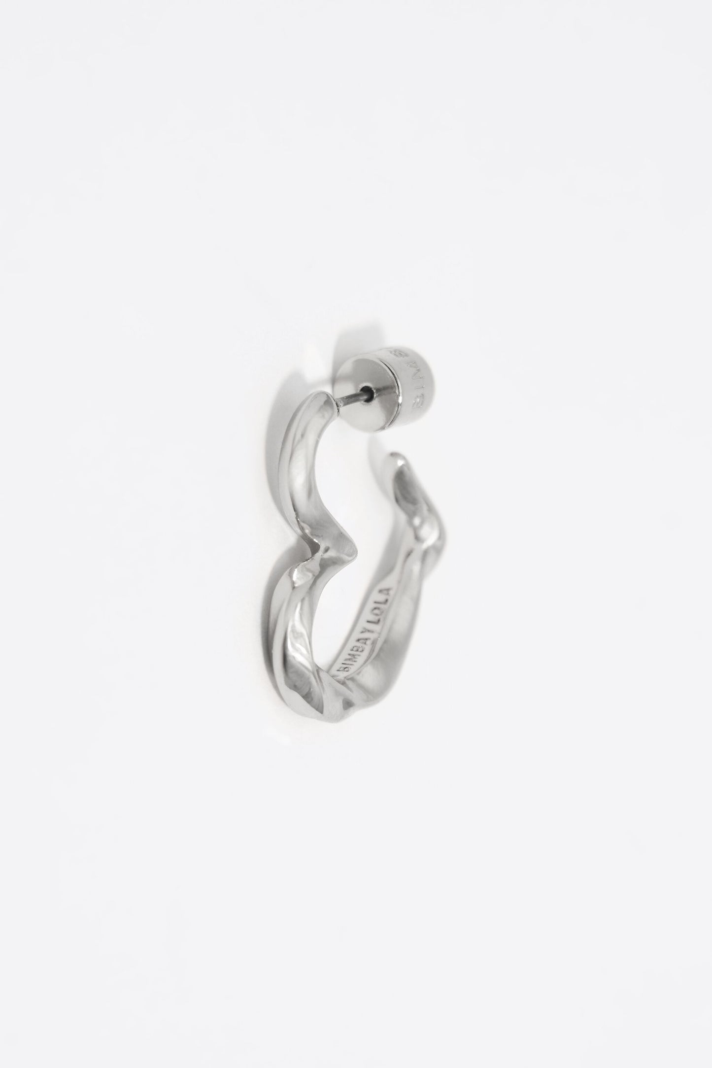 Textured silver heart hoop earrings