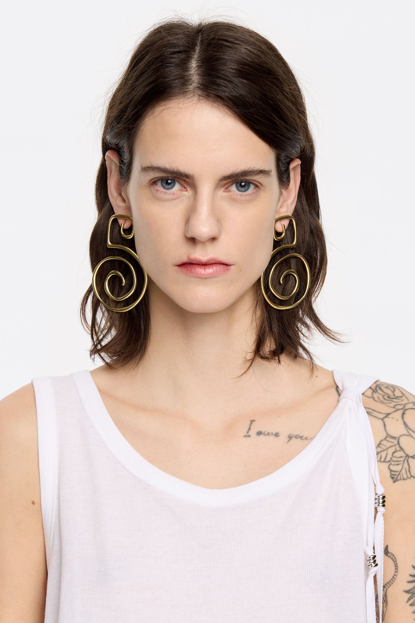 Gold spiral earrings