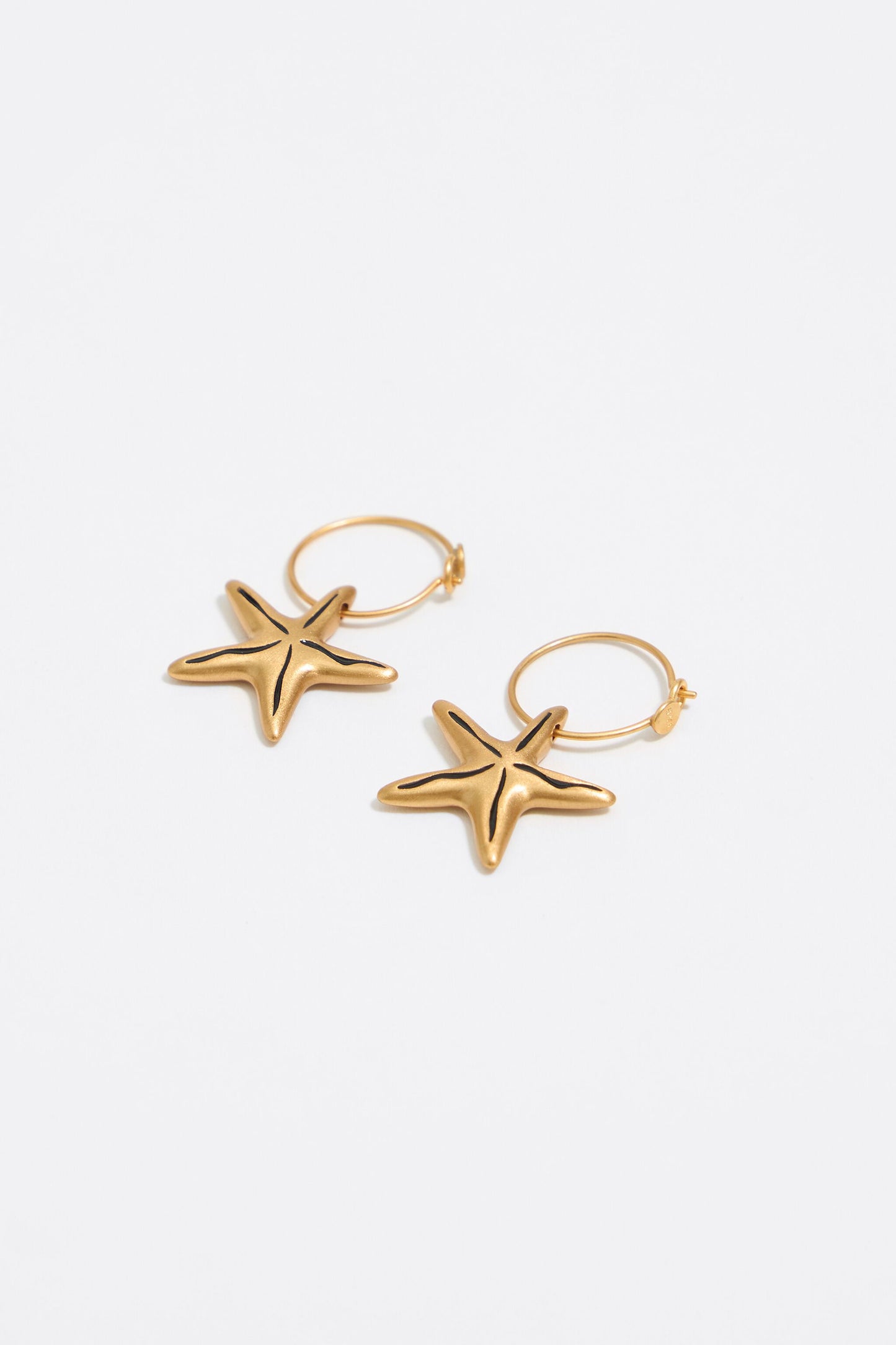 Black stars hoop earrings