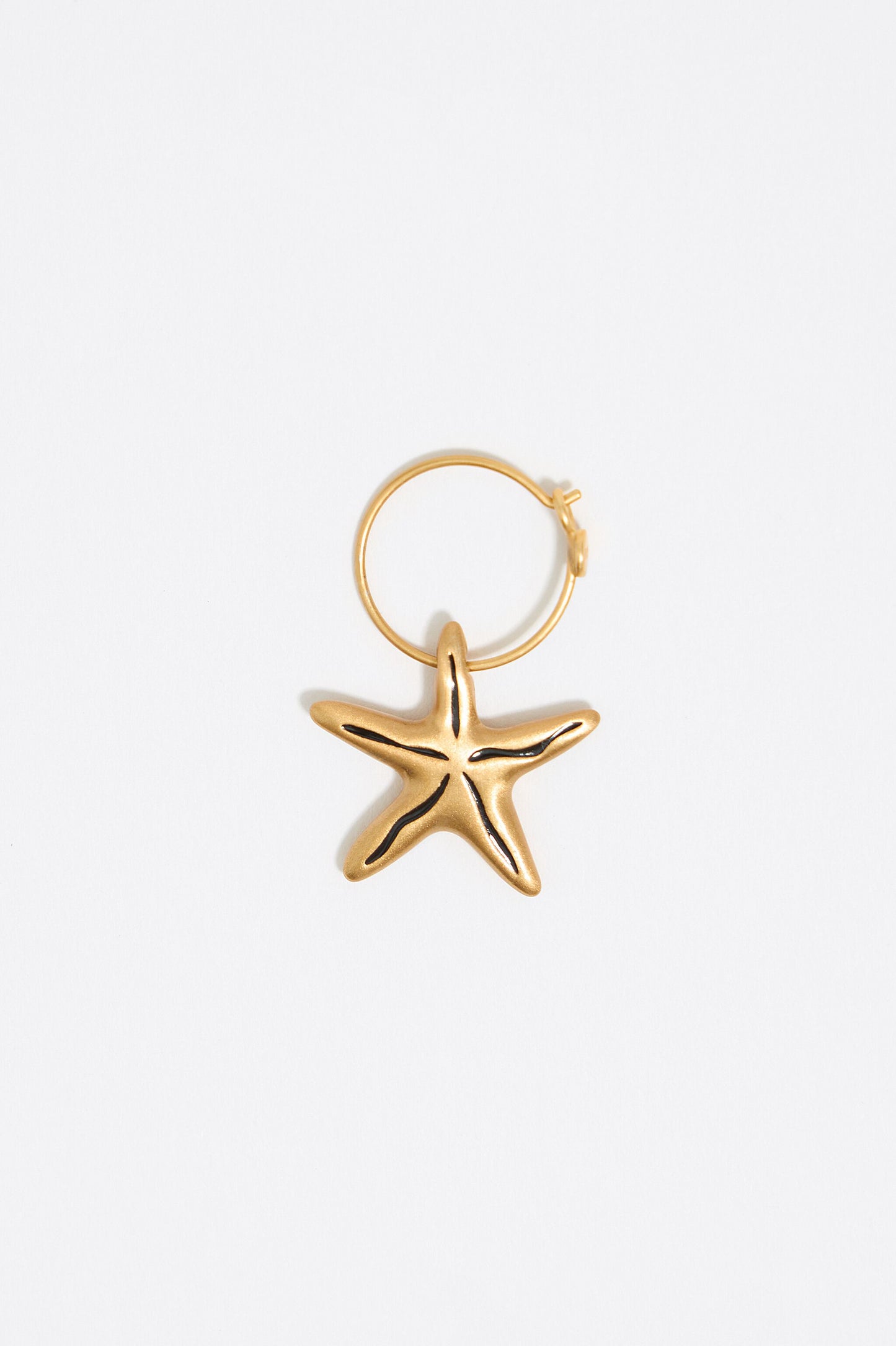 Black stars hoop earrings