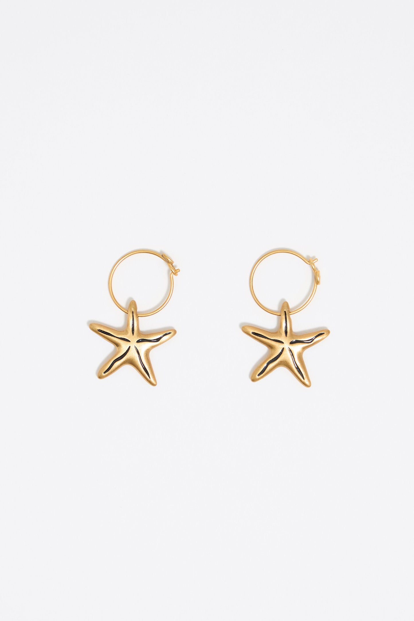 Black stars hoop earrings