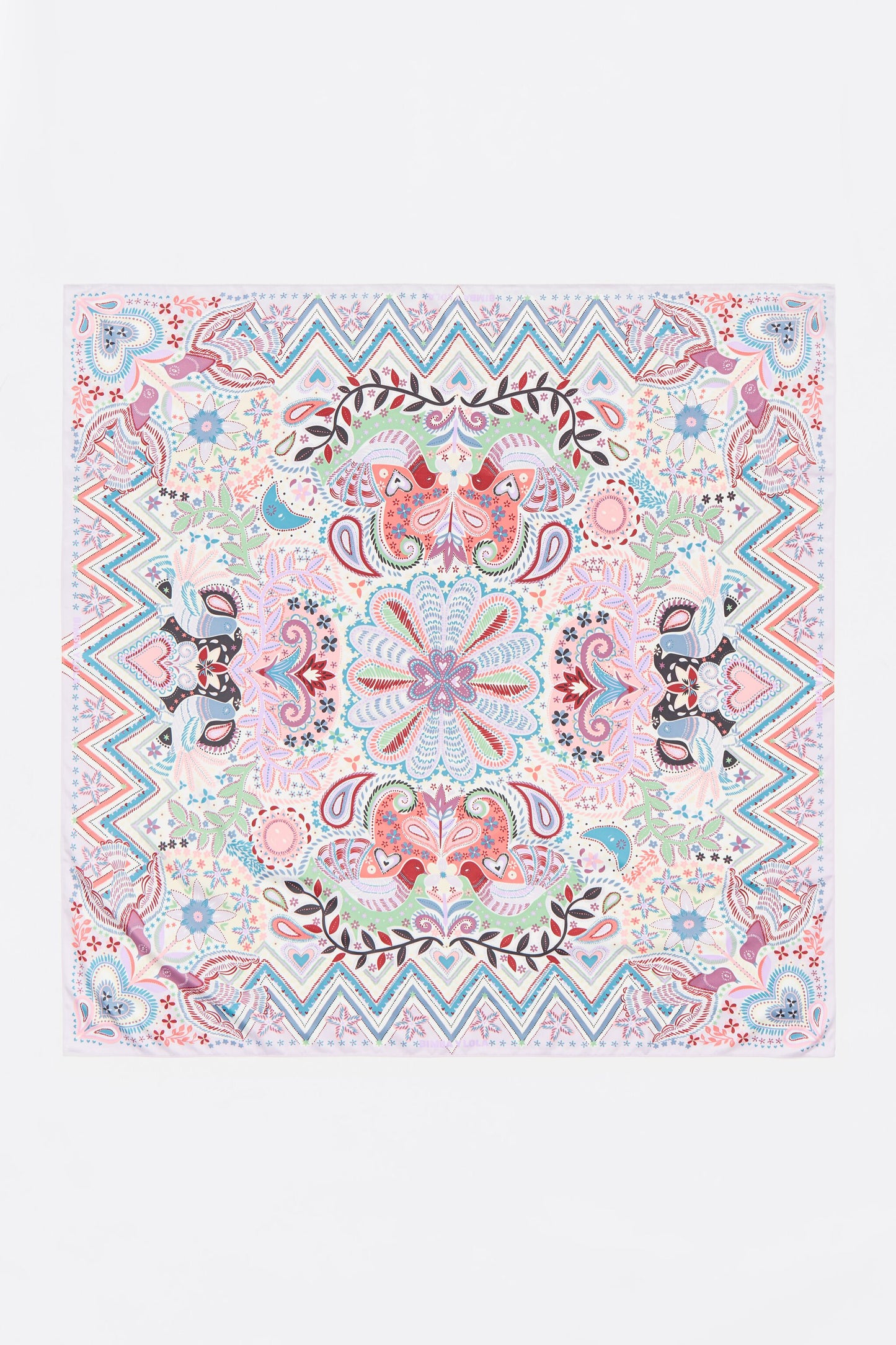 Lilac birds and mini print scarf