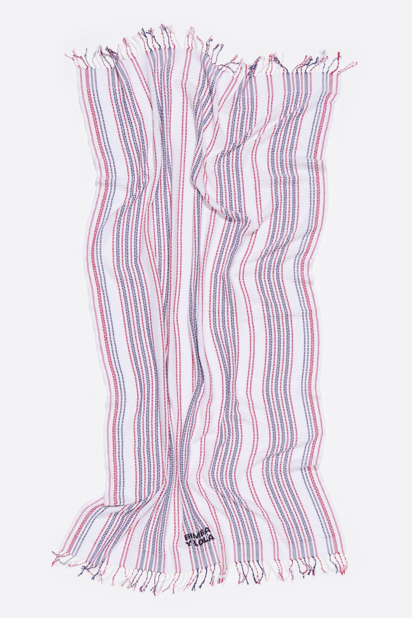 Red woven striped towel