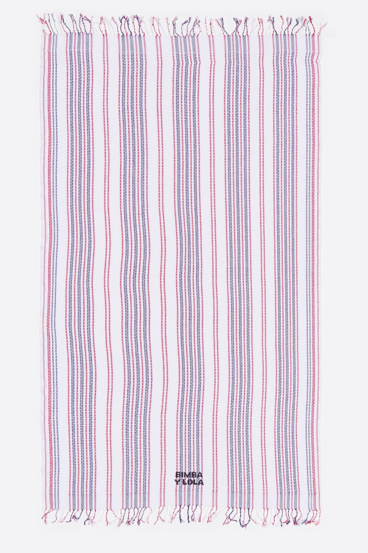Red woven striped towel