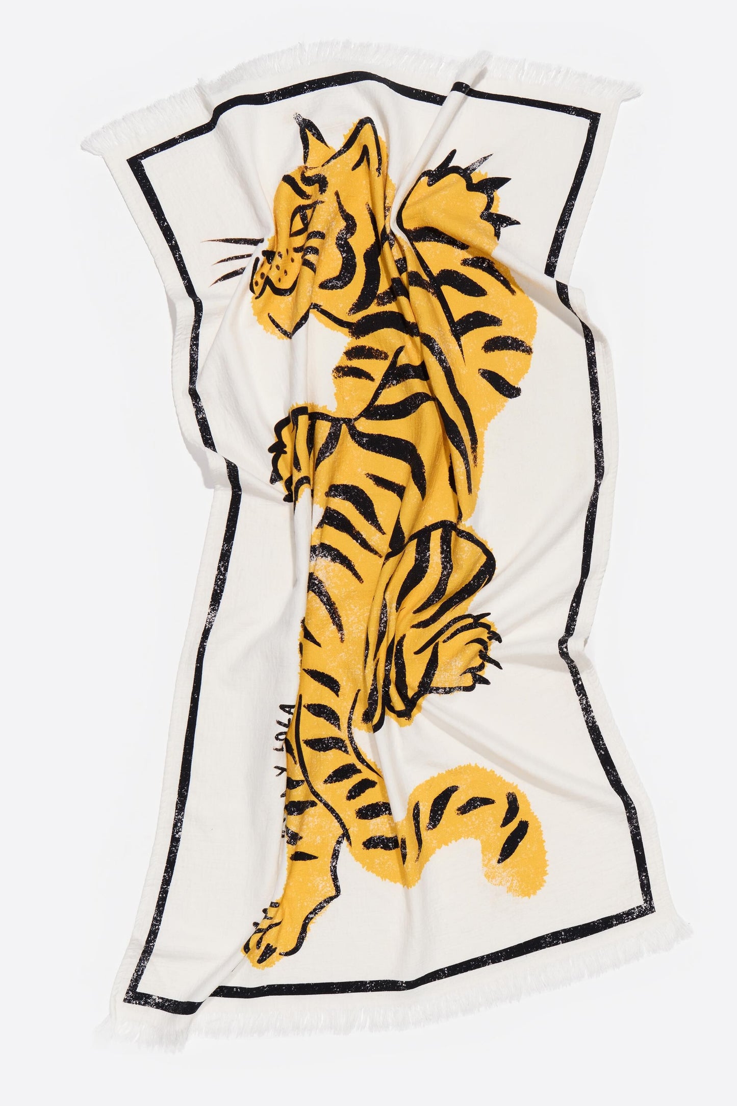 Cotton towel tiger ochre