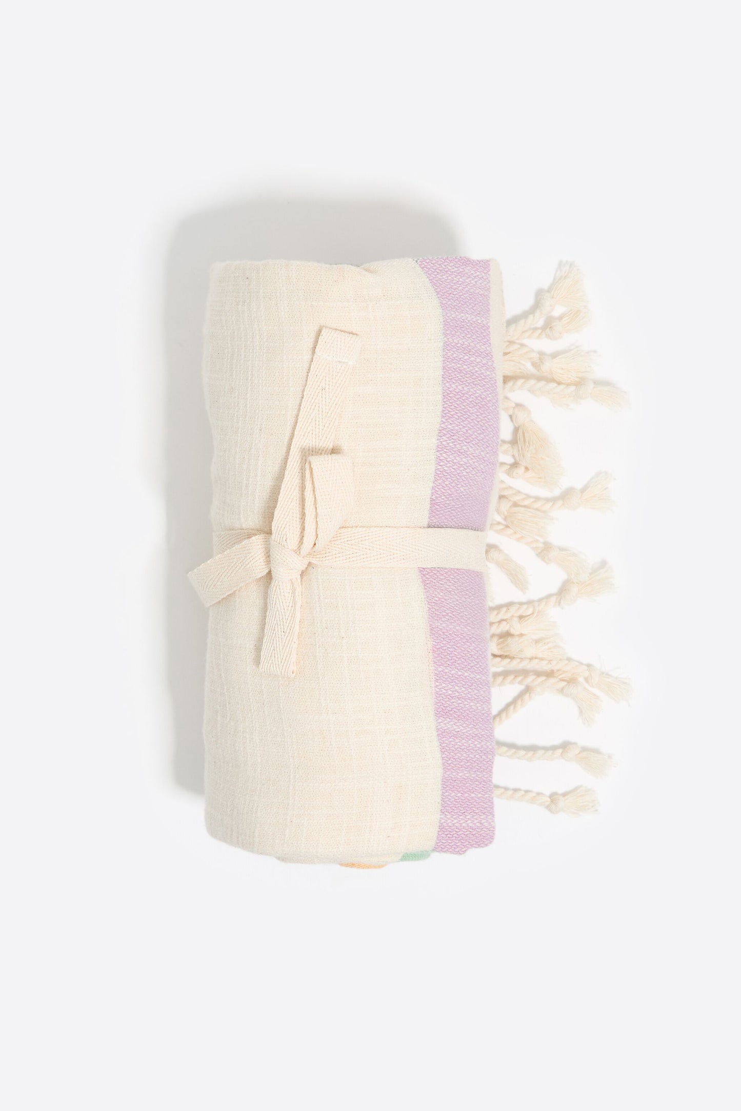 Green multicolor striped towel