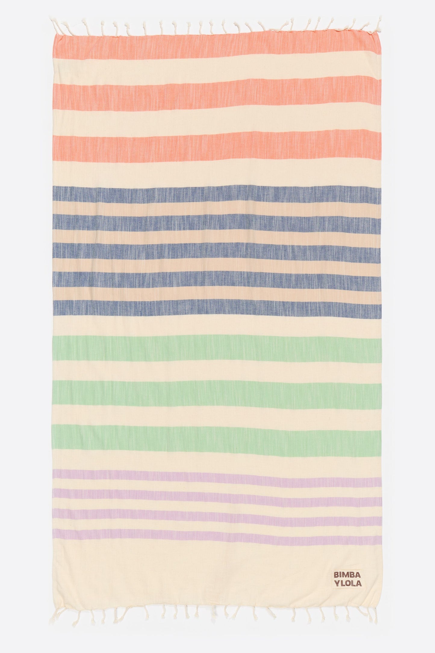 Green multicolor striped towel