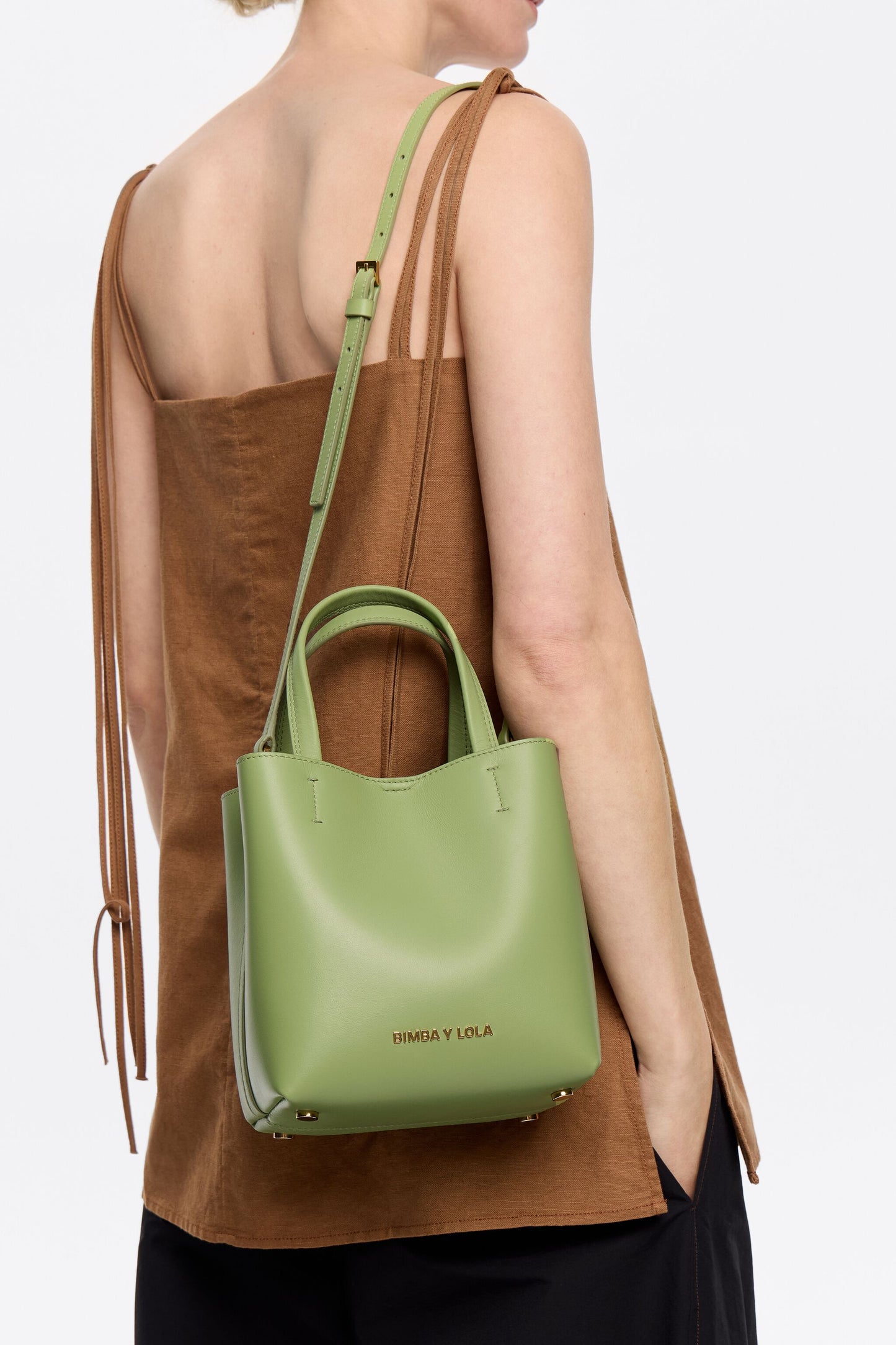 Small apple green leather Chihuahua bag