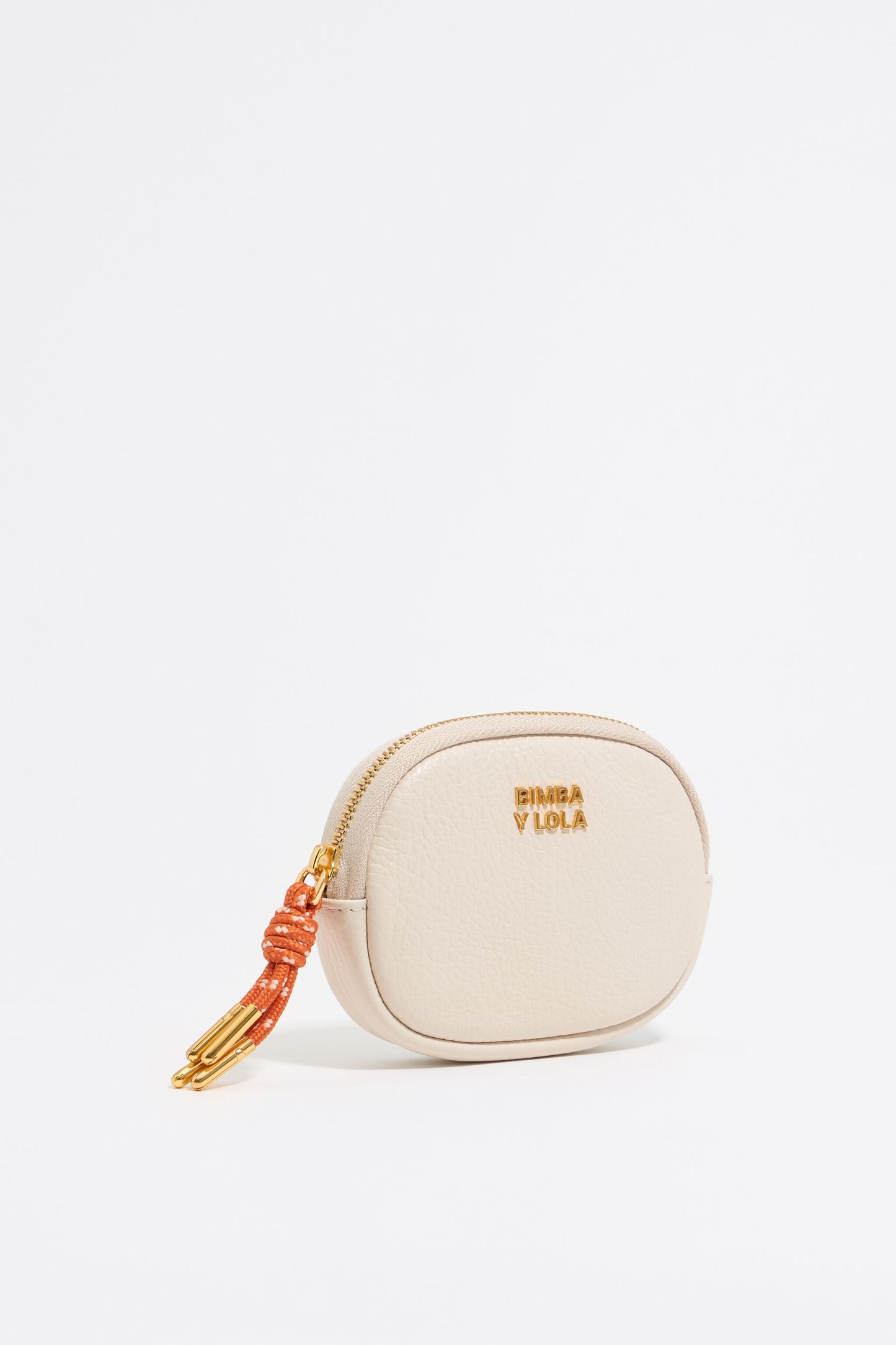 Off-white leather oval coin purse
